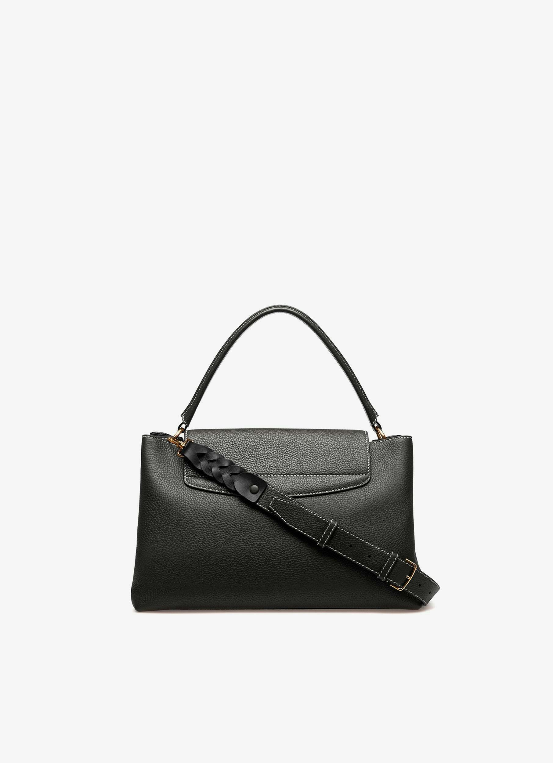 Women's Lock Me Top Handle Bag In Black Leather | Bally | Still Life Back