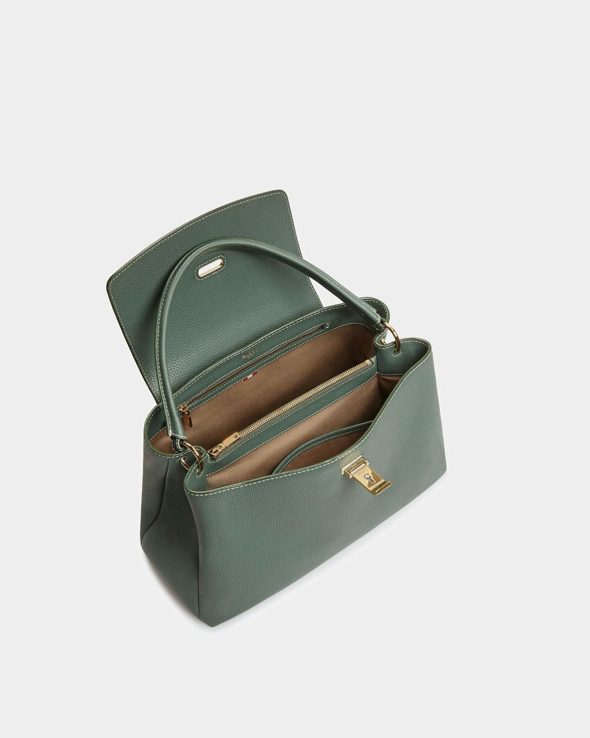 Layka Leather Top Handle Purse In Sage - Women's - Bally - 04