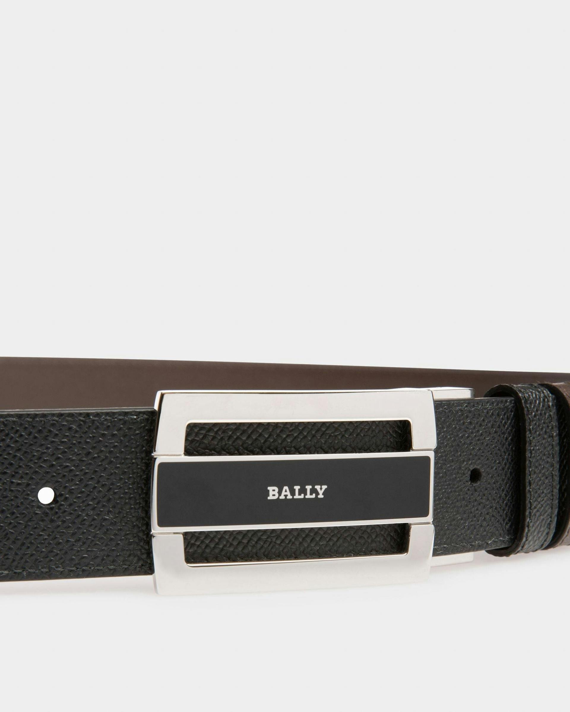 Fabazia Leather 35mm Belt In Black & Brown - Men's - Bally - 03