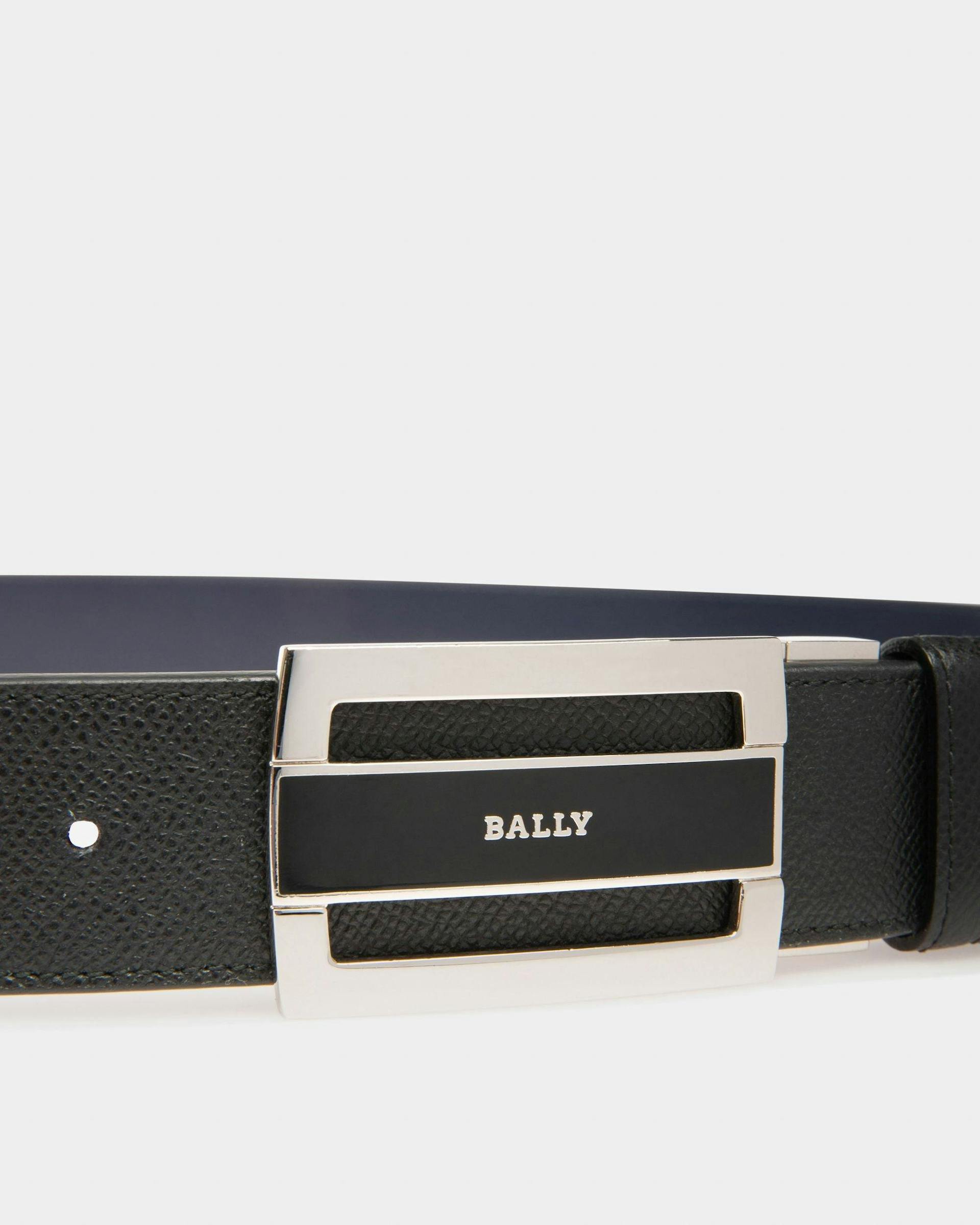 Fabazia Leather 35mm Belt In Black & Navy - Homme - Bally - 03