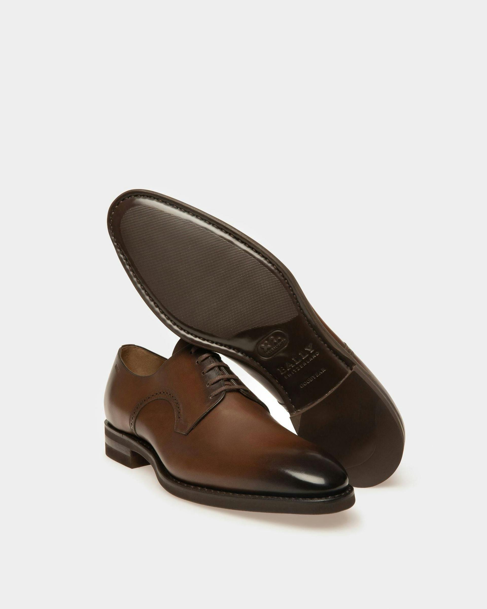 Scribe Novo Derby Shoes In Brown Leather - Men's - Bally - 04