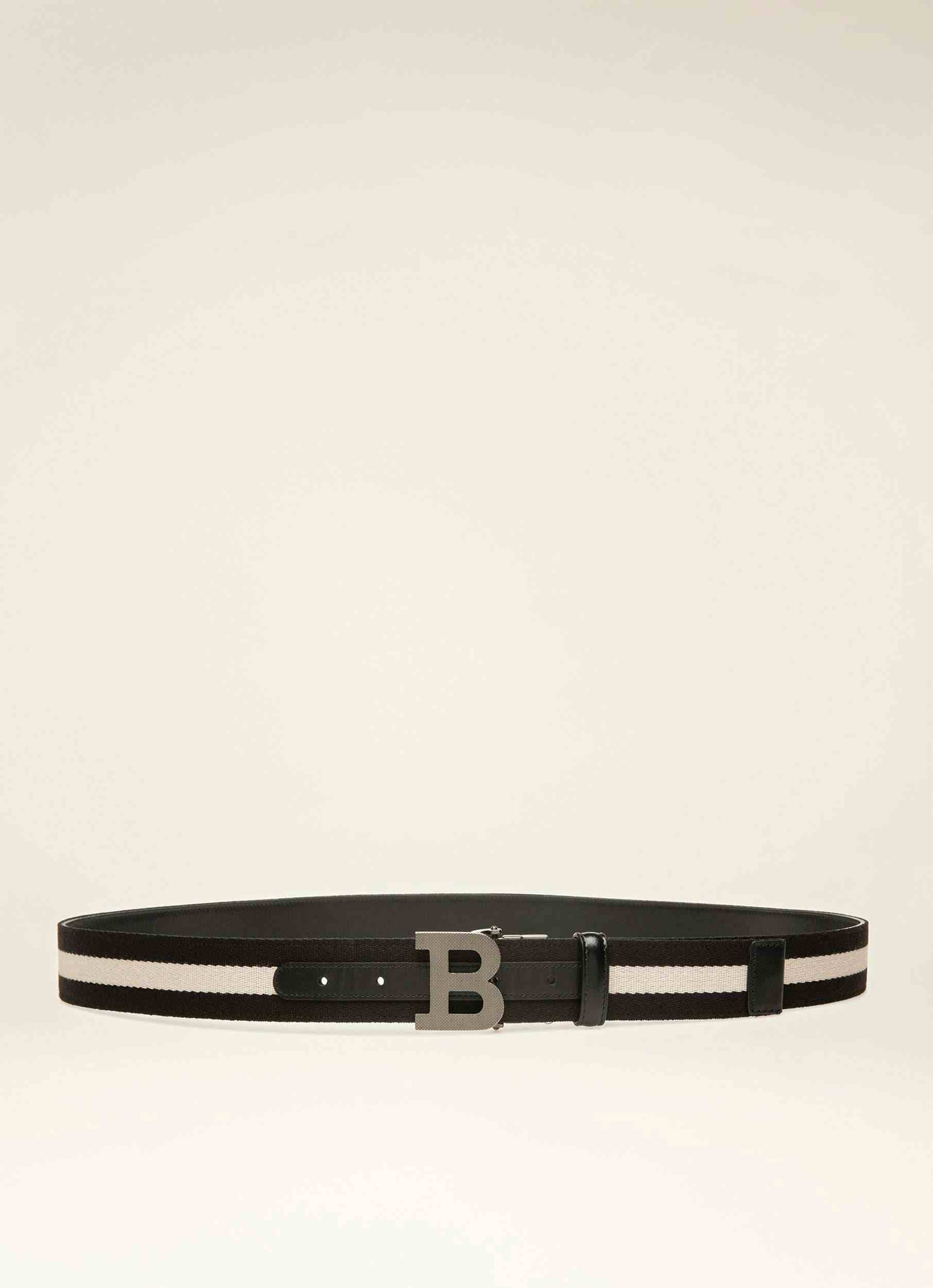 BALLY ICONIC BUCKLE Leather Fixed & Reversible 35Mm Belt In Black & Beige - Men's - Bally