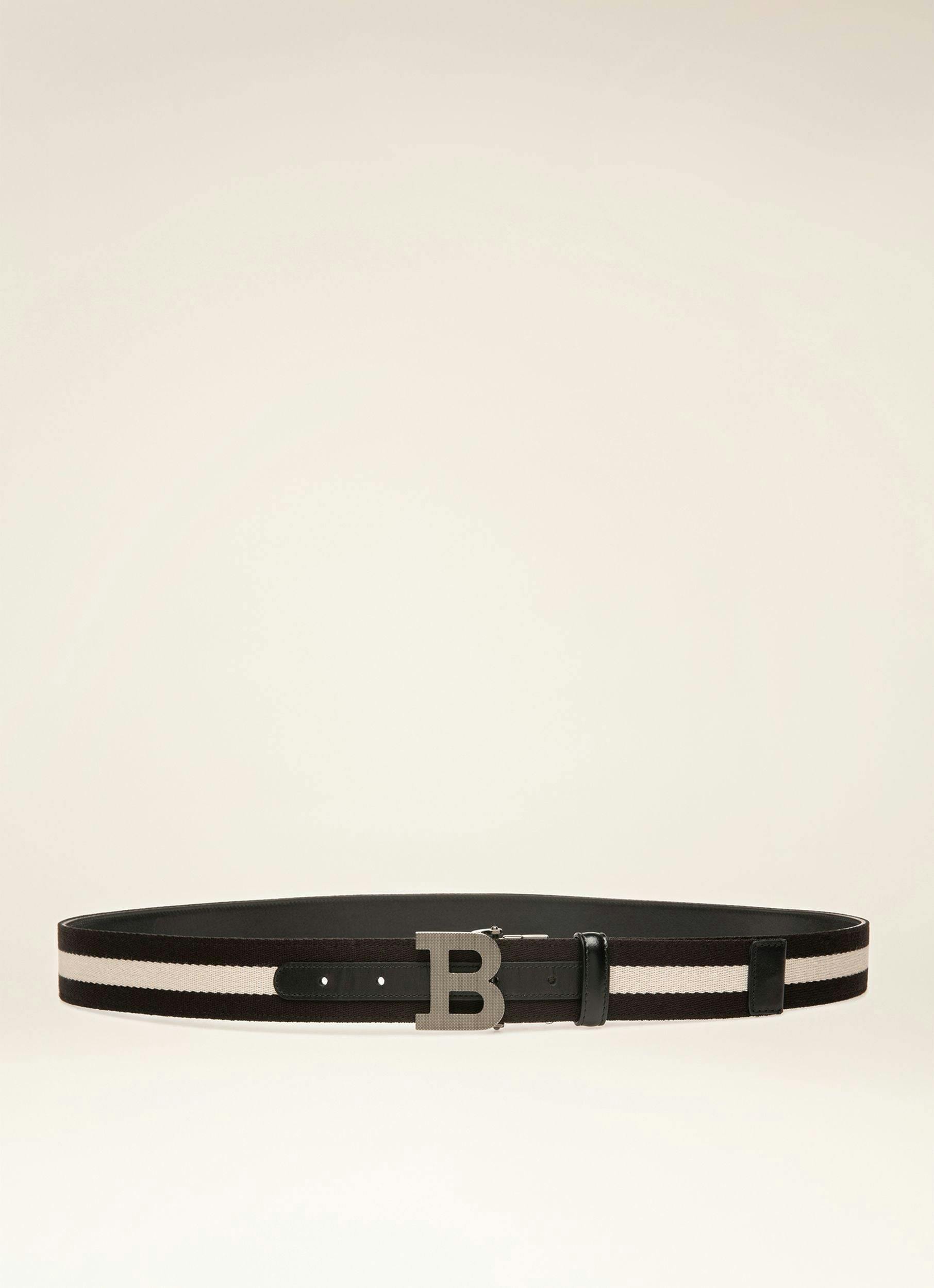 BALLY ICONIC BUCKLE Leather Fixed & Reversible 35Mm Belt In Black & Beige - Men's - Bally - 01