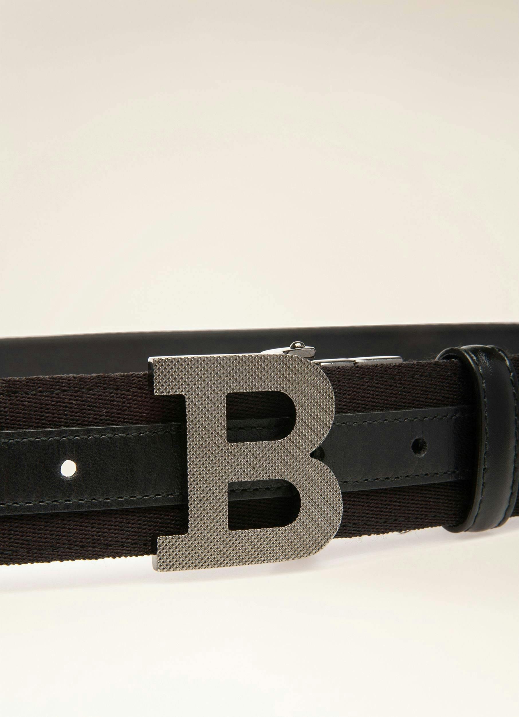 BALLY ICONIC BUCKLE Leather Fixed & Reversible 35Mm Belt In Black & Beige - Men's - Bally - 02