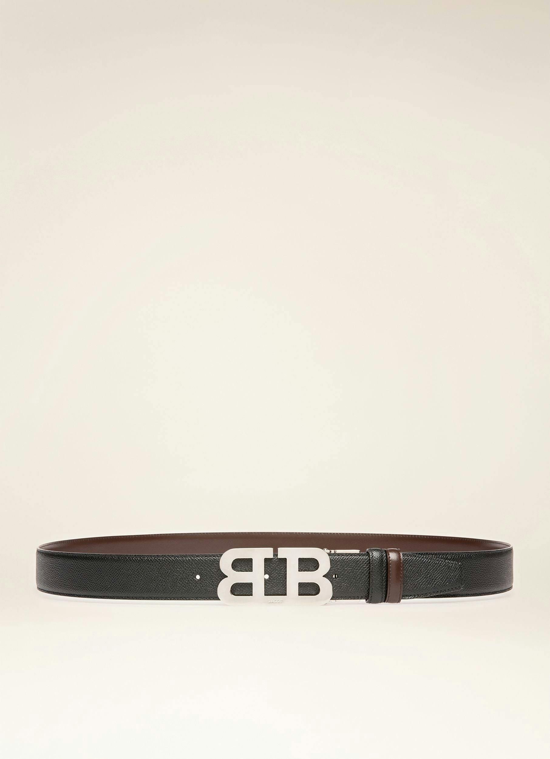 BALLY ICONIC BUCKLE Leather 35Mm Belt In Black & Brown - Men's - Bally - 01