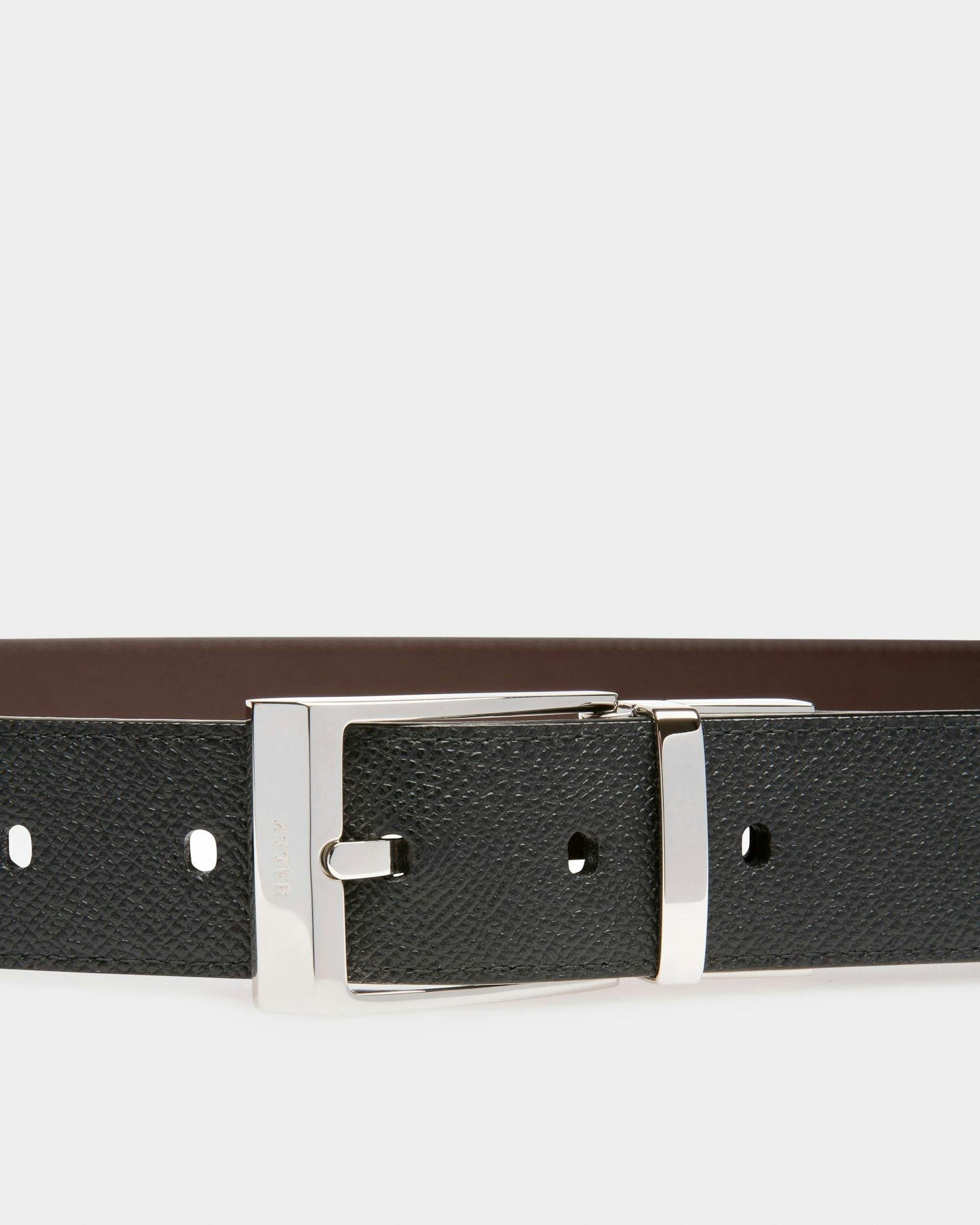 Shiff Leather 35mm Belt In Black - Men's - Bally - 03