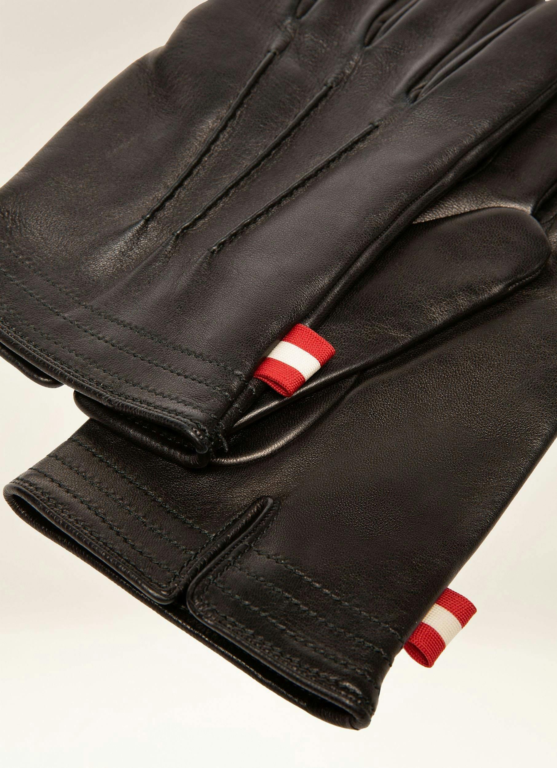 Leather Gloves In Black - Men's - Bally - 02