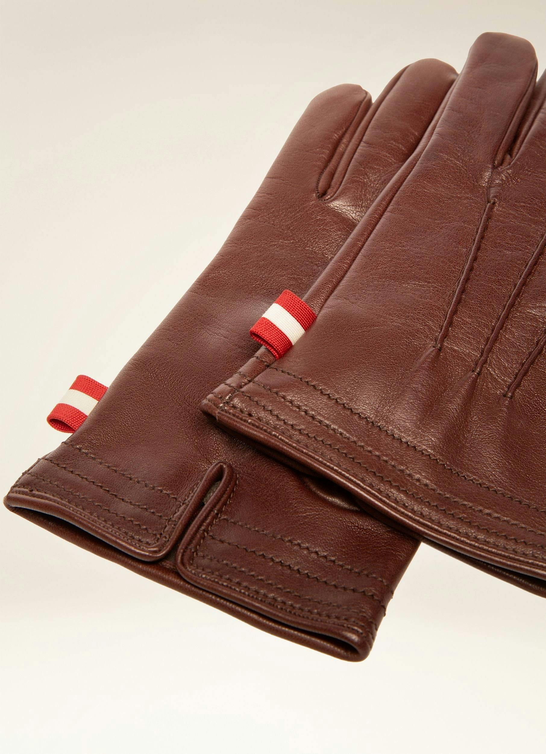 Leather Gloves In Brown - Homme - Bally - 02