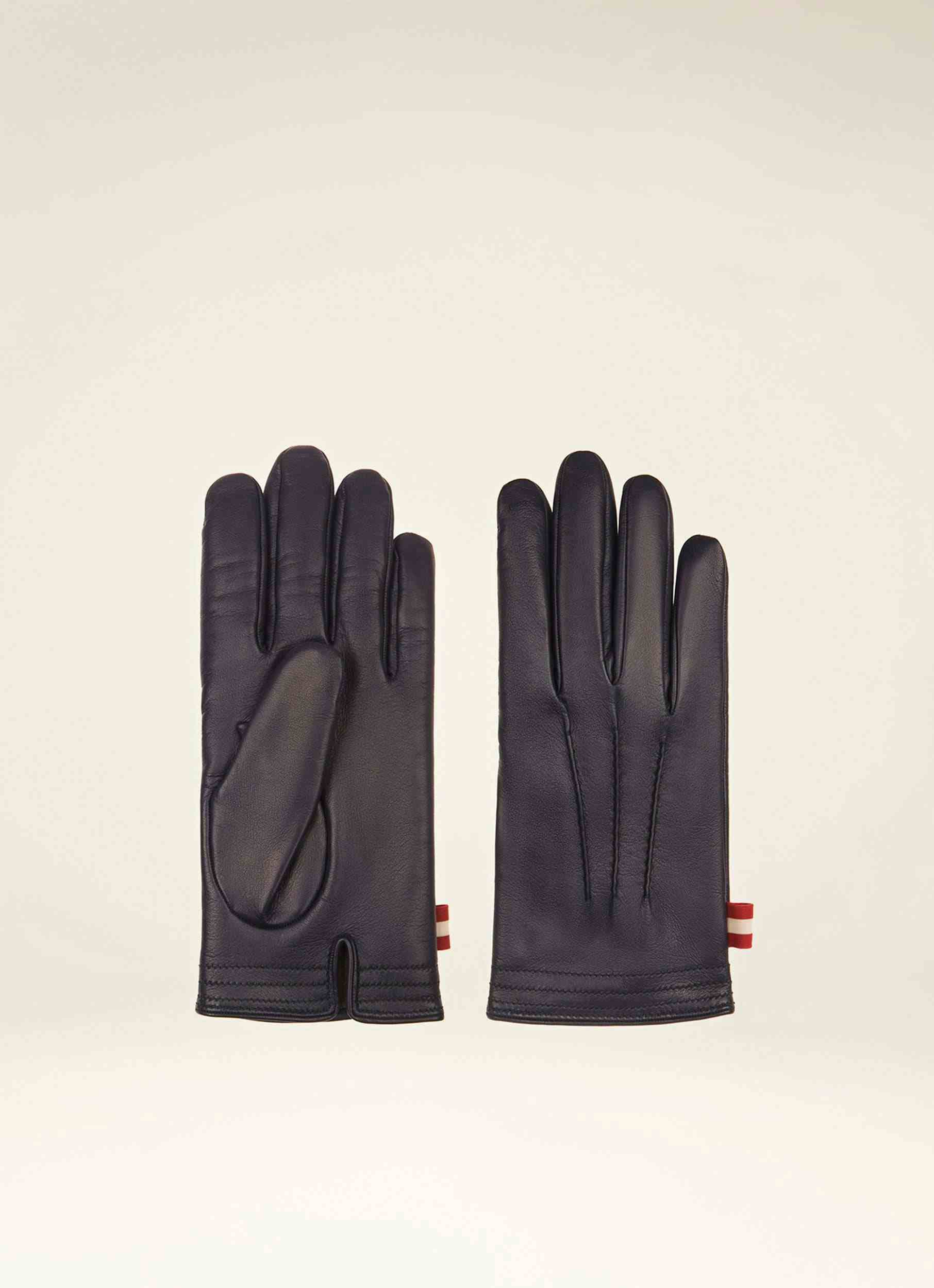 Leather Gloves In Navy - Men's - Bally