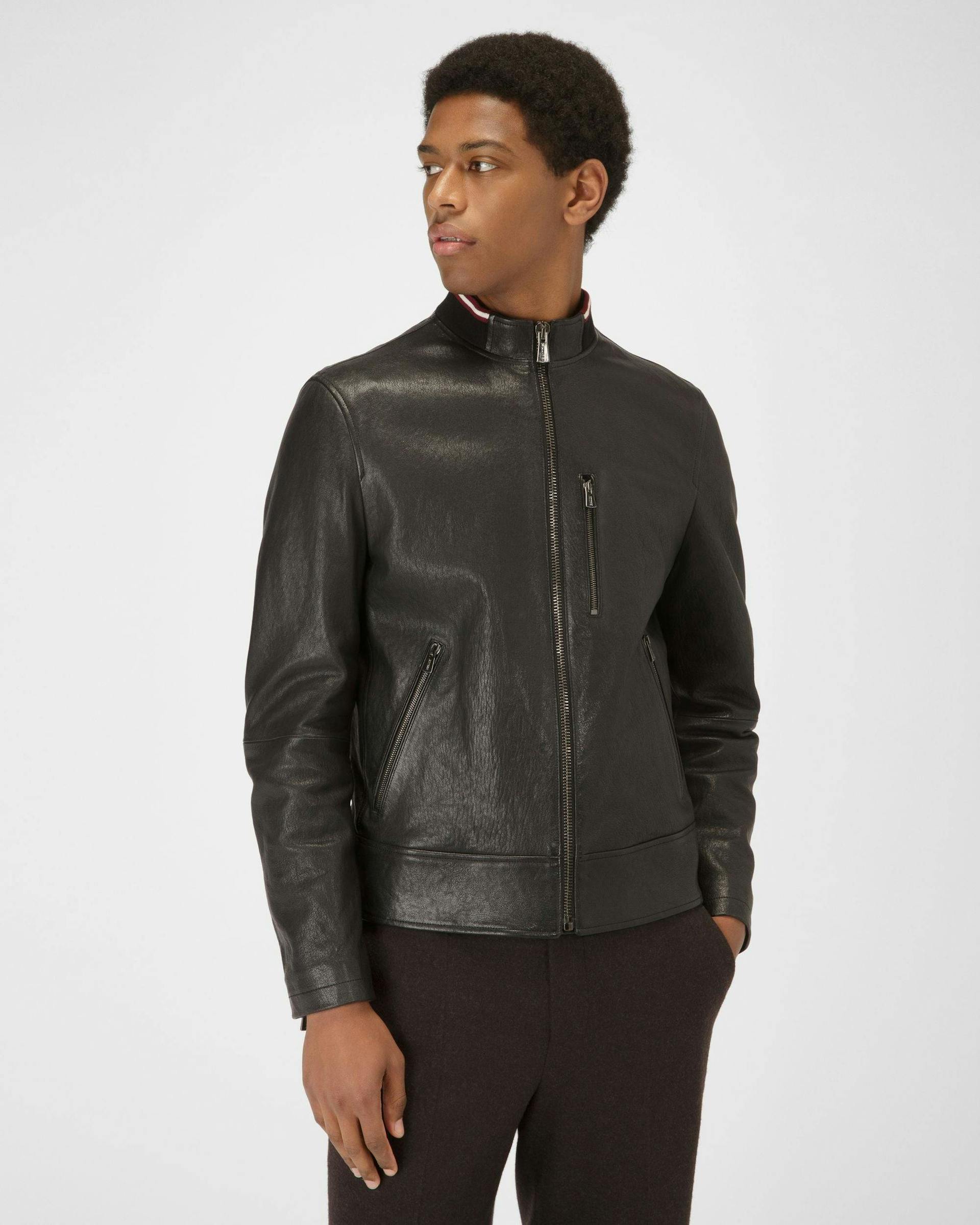 Leather Blouson Jacket In Black - Men's - Bally - 01