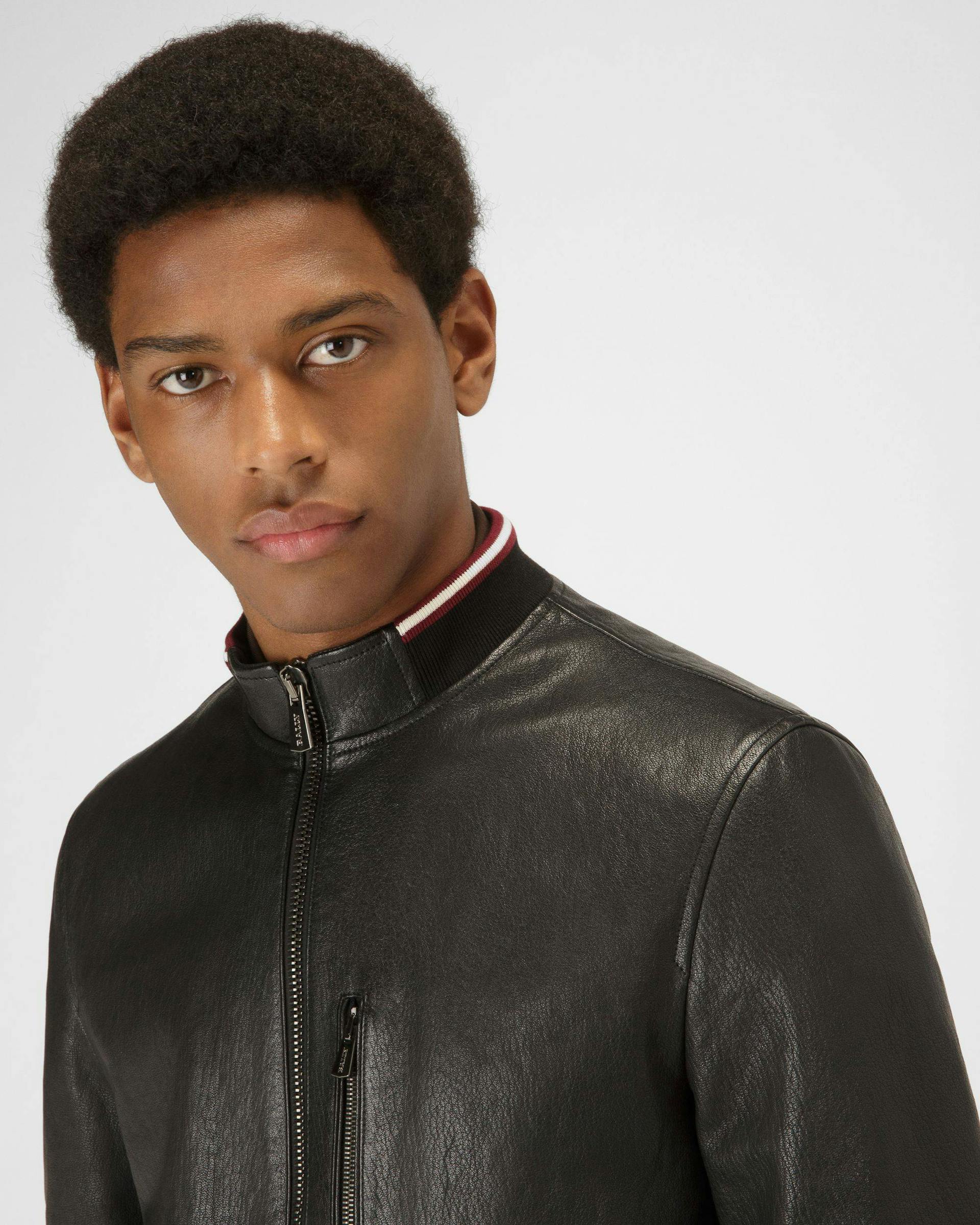 Leather Blouson Jacket In Black - Men's - Bally - 02