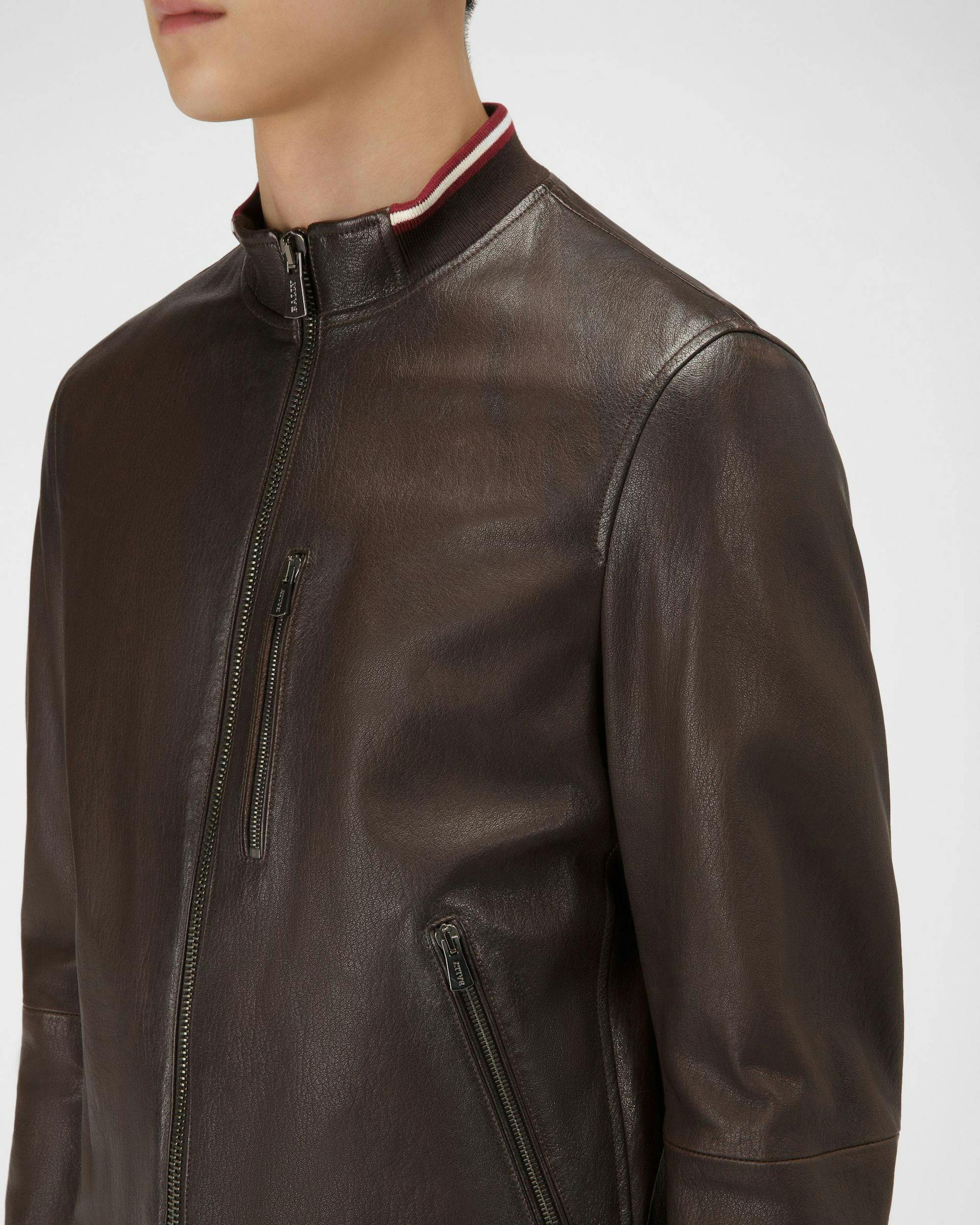 Leather Blouson Jacket In Brown - Men's - Bally - 02
