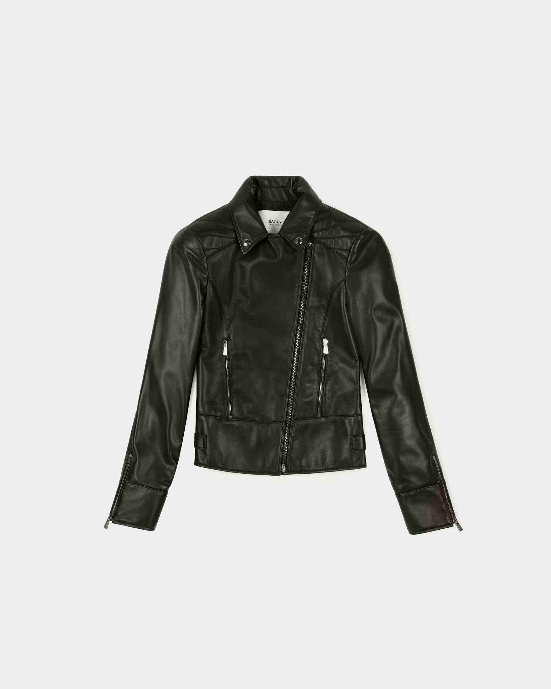 Leather Biker Jacket In Black - Women's - Bally