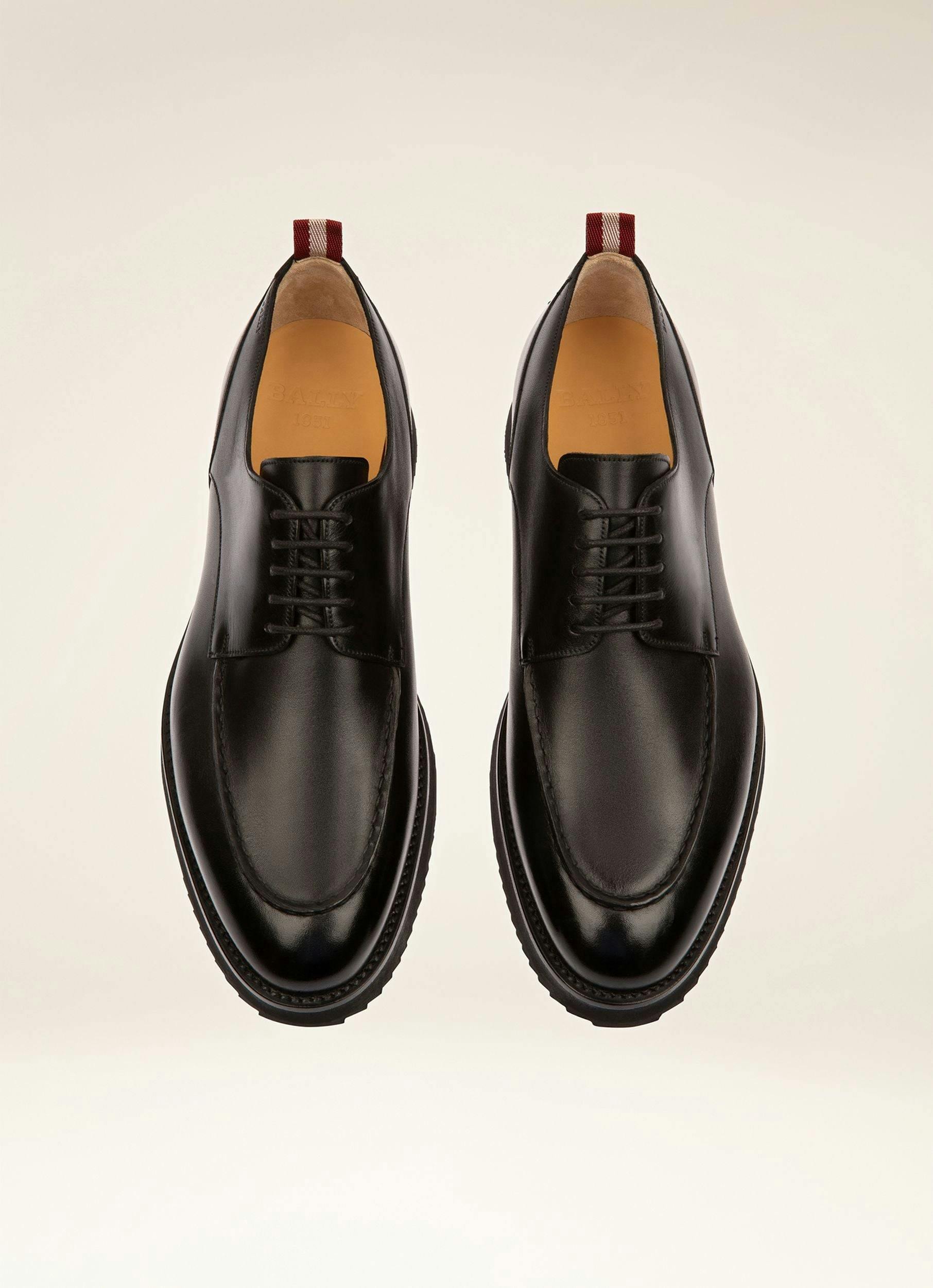 PICCADILLY Leather Derby Shoes In Black - Men's - Bally - 04