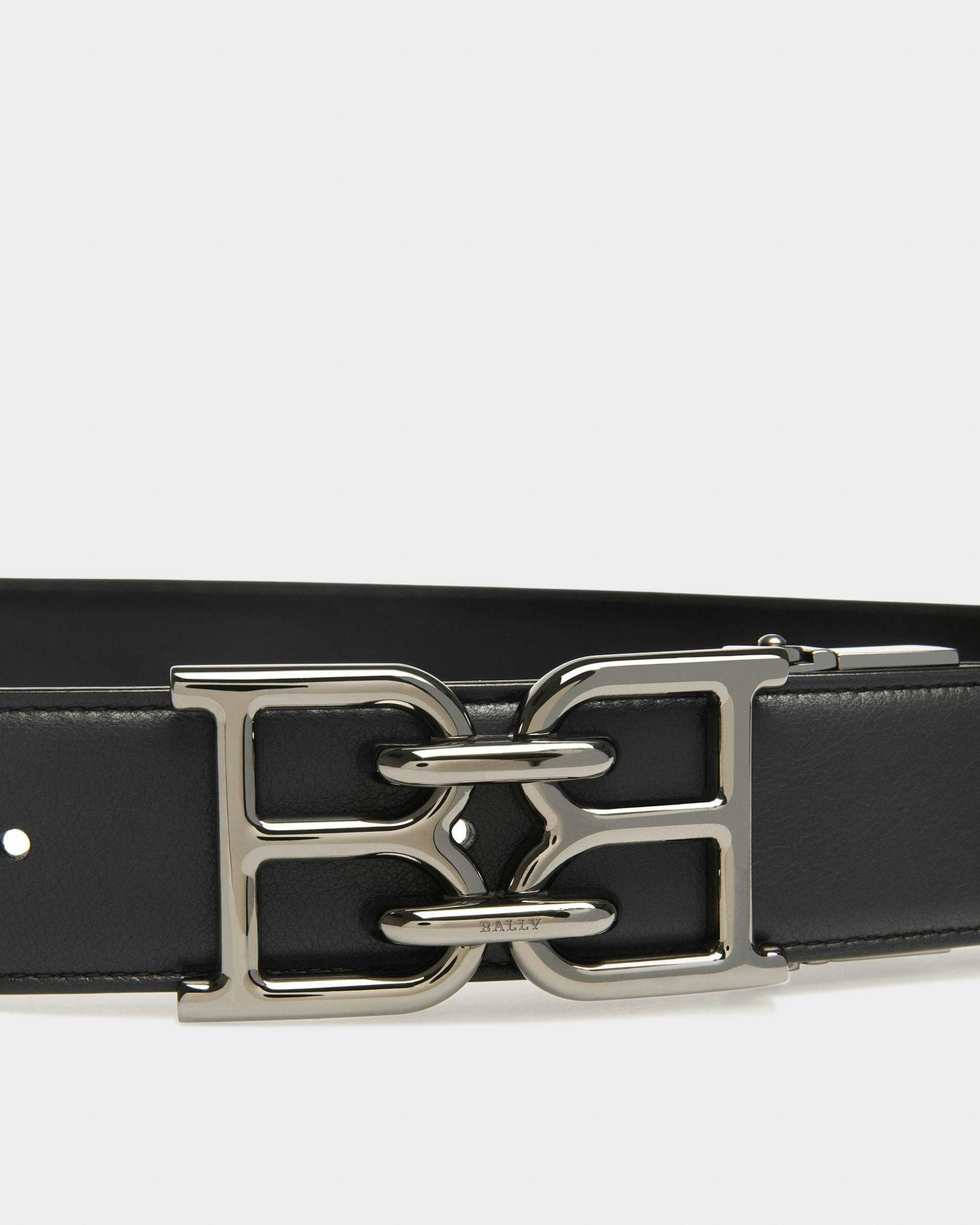 B-Chain Leather 35mm Belt In Black - Men's - Bally - 03