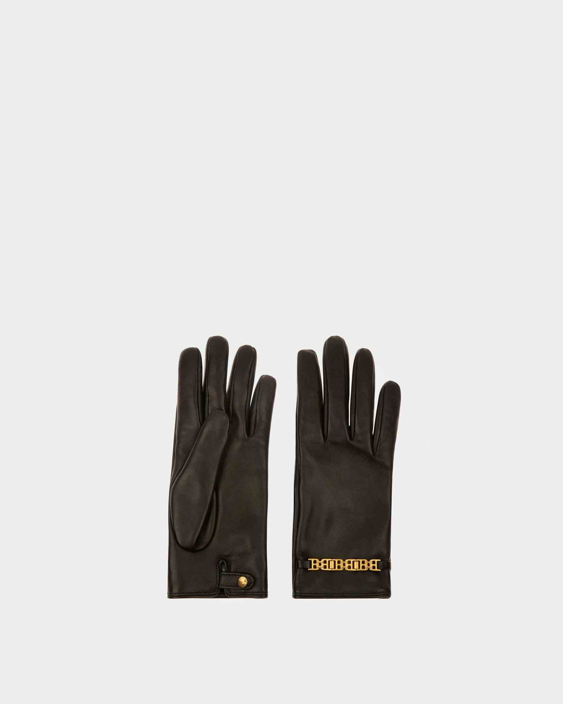 Leather Gloves In Black - Women's - Bally