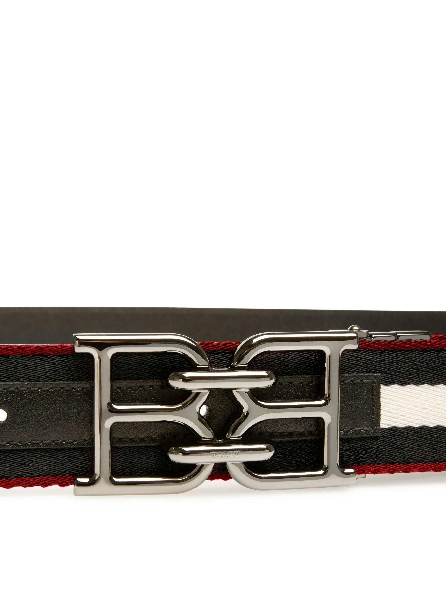 B-Chain Leather 35mm Belt In Black - Men's - Bally - 03