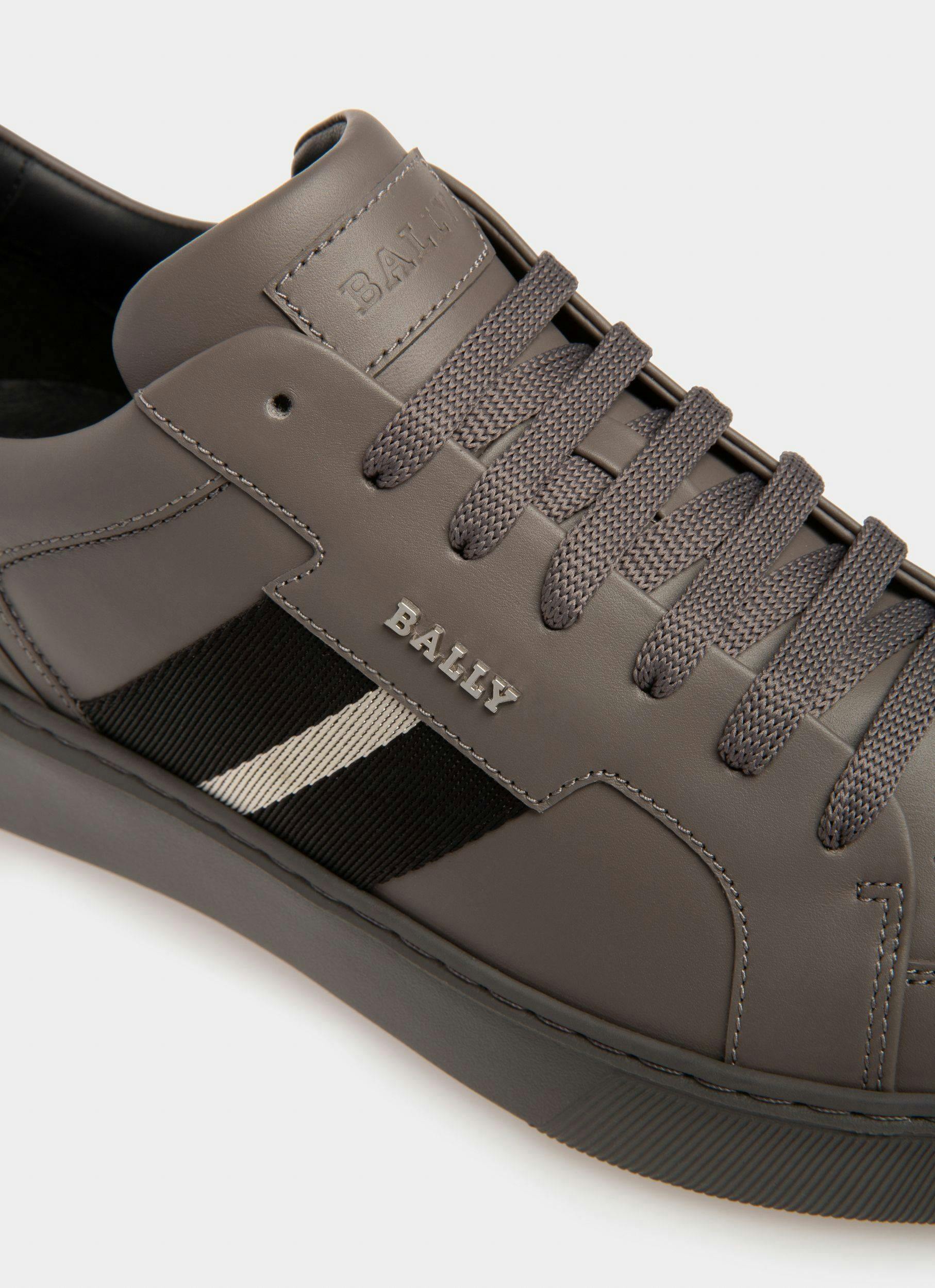 Moony Leather Sneakers In Dark Mineral - Men's - Bally - 06