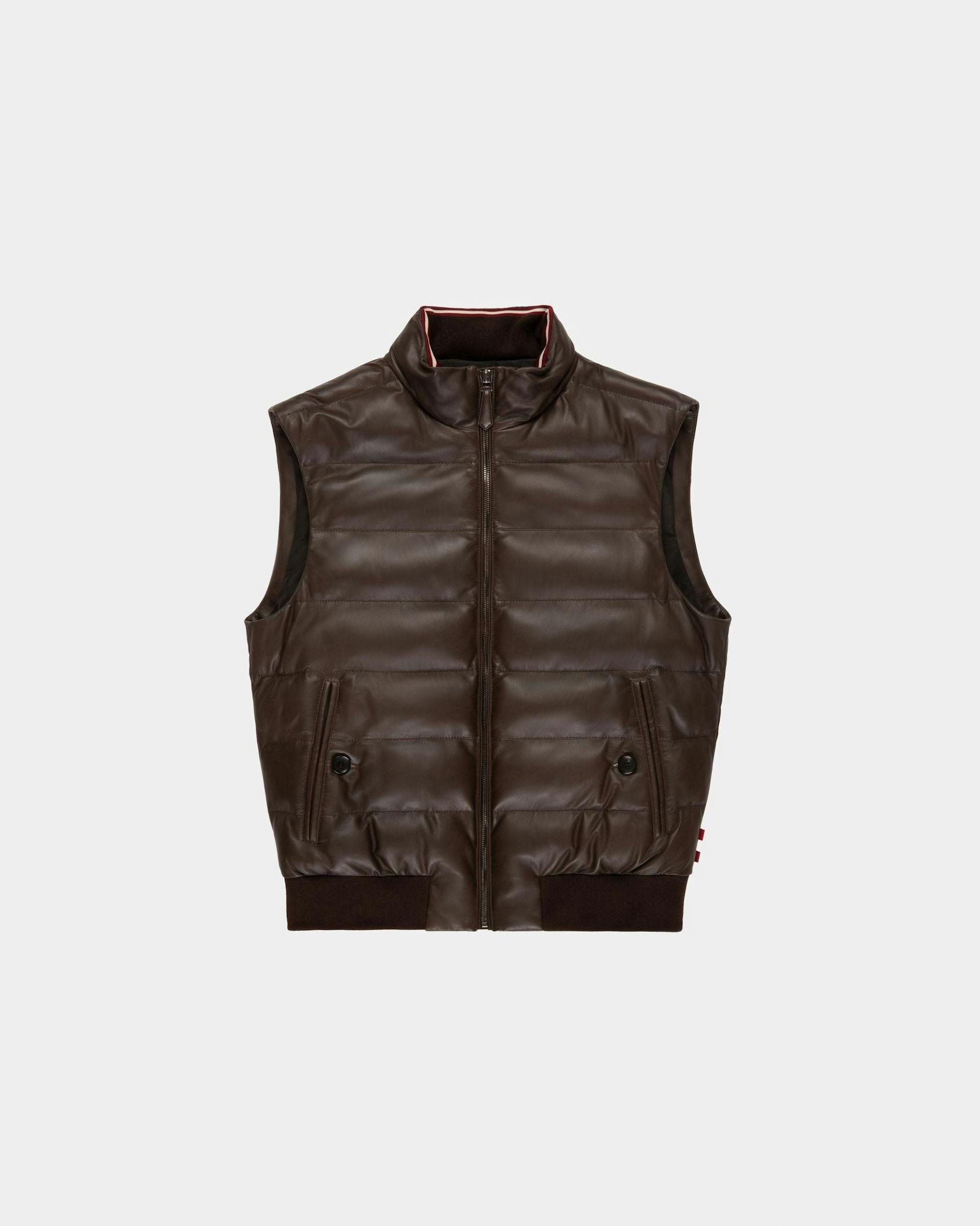 Leather Blouson Jacket In Ebony Brown - Men's - Bally - 01