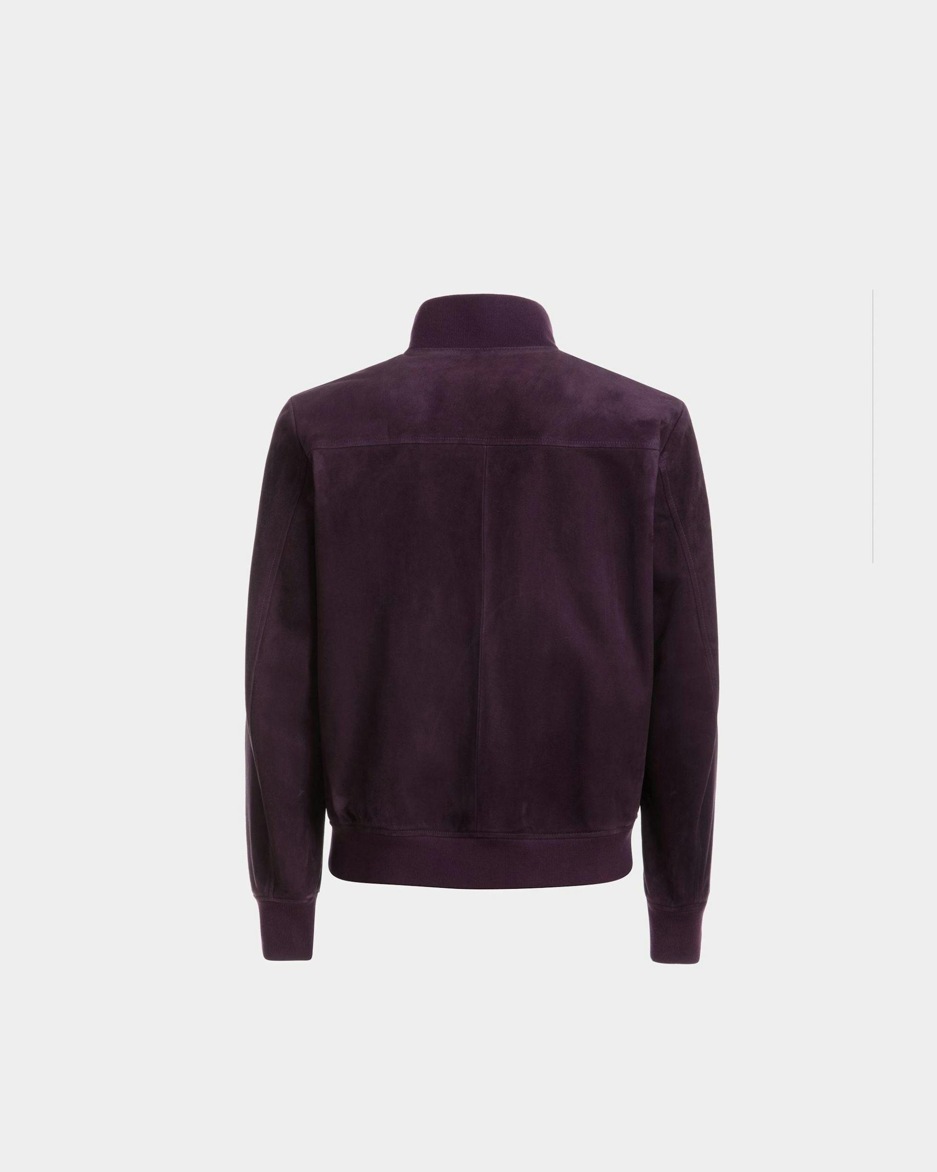 High Neck Bomber Jacket In Orchid Suede - Men's - Bally - 04