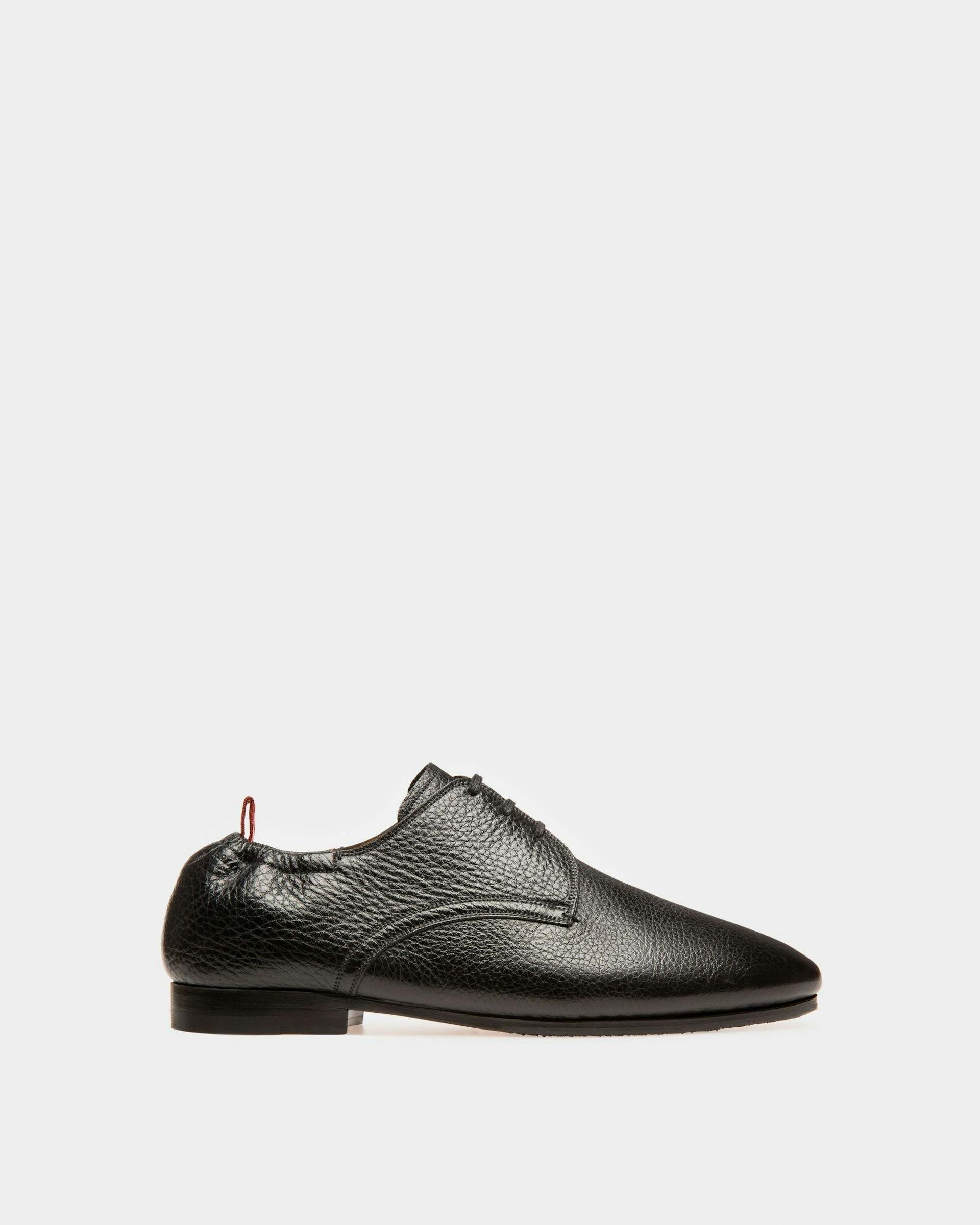 Plizard Leather Derby Shoes In Black - Men's - Bally - 01