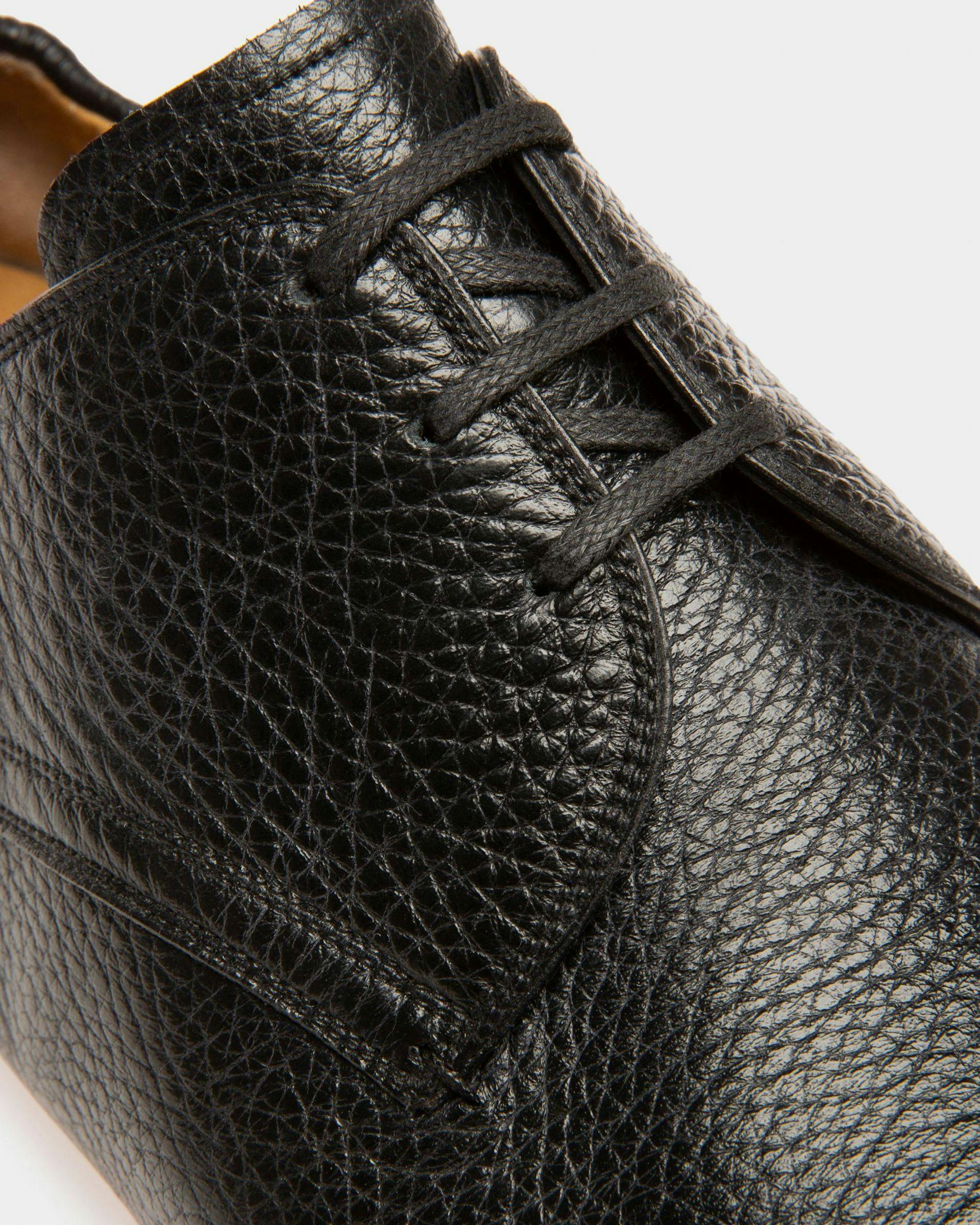 Plizard Leather Derby Shoes In Black - Men's - Bally - 05