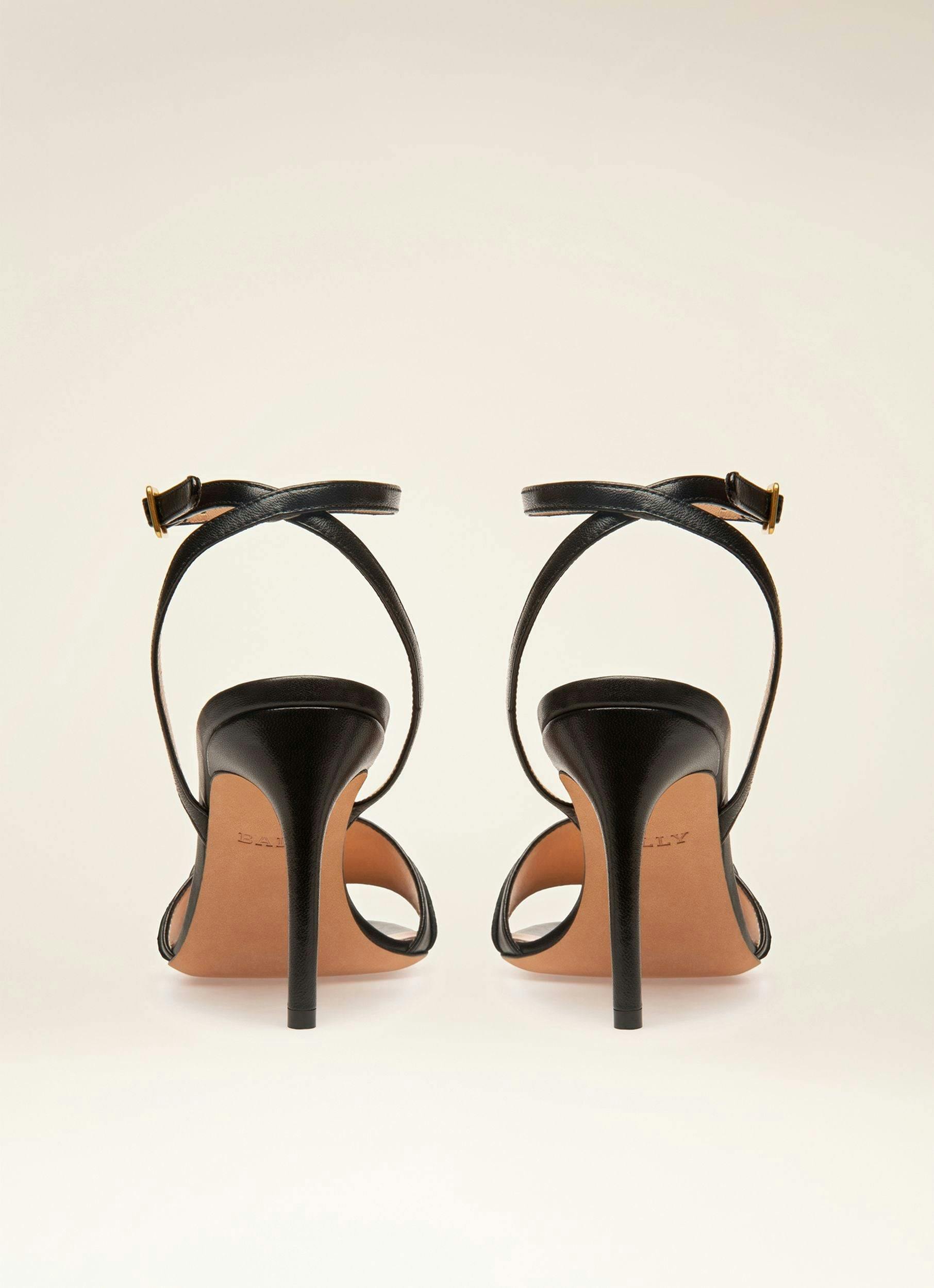DARCIE POINTY Leather Sandals In Black - Women's - Bally - 03