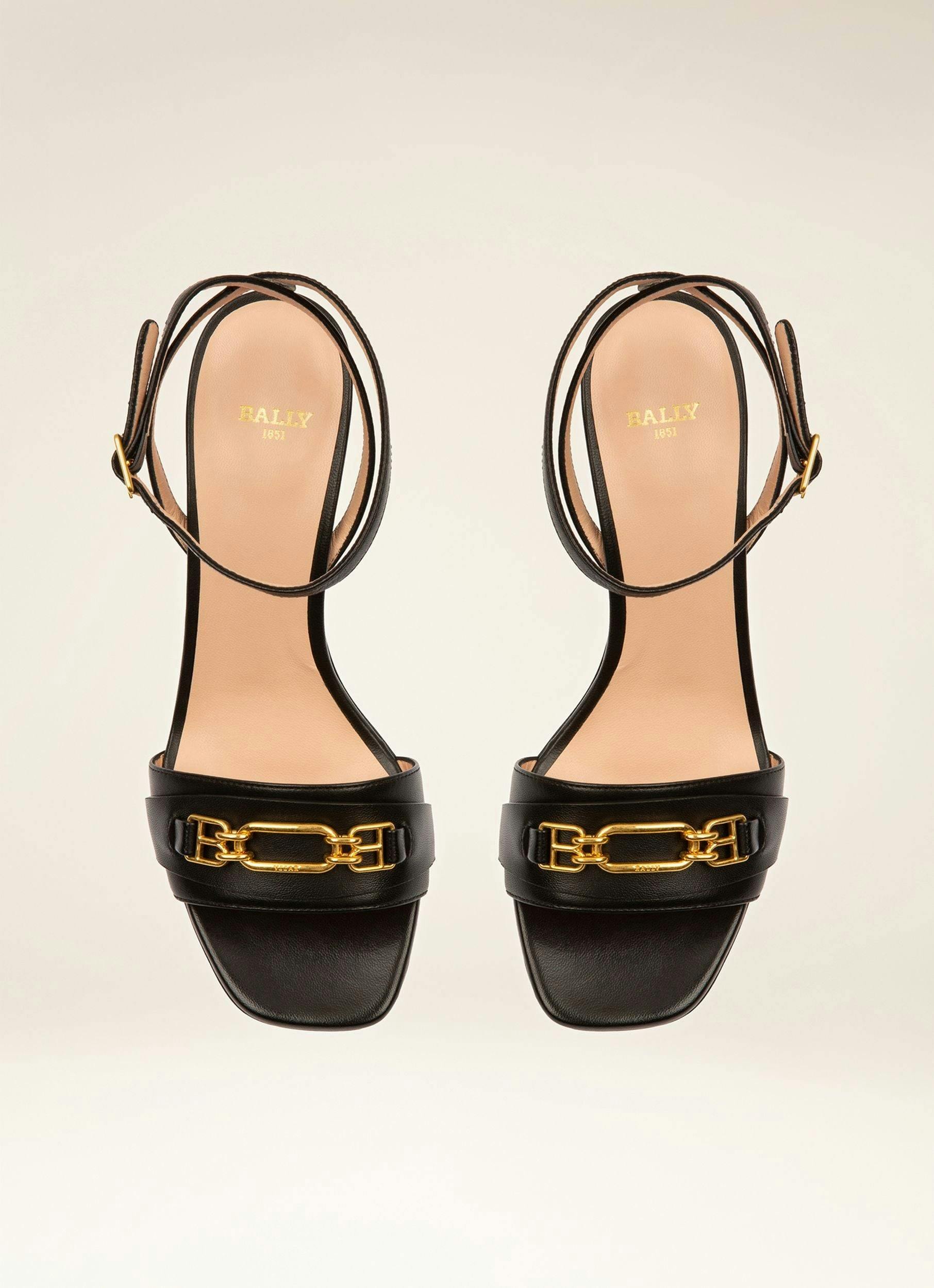 DARCIE POINTY Leather Sandals In Black - Women's - Bally - 04