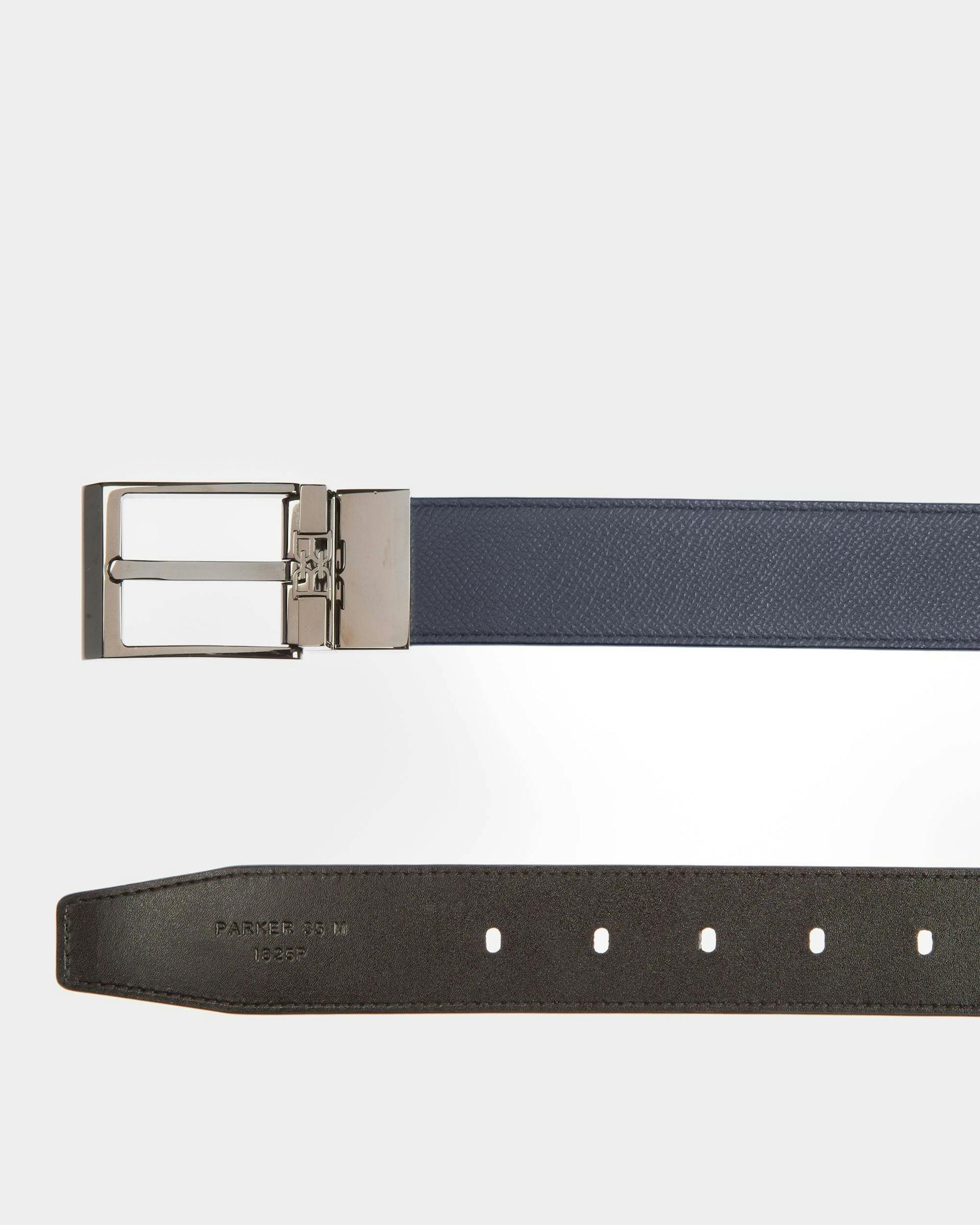 Parker Leather 35Mm Belt In Navy & Black - Men's - Bally - 02