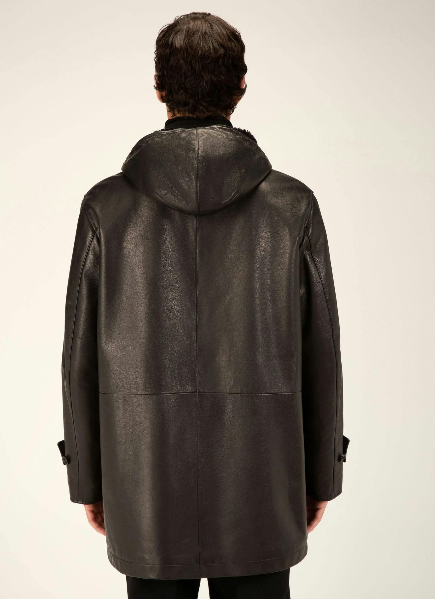 Leather Parka Jacket In Black - Men's - Bally - 04