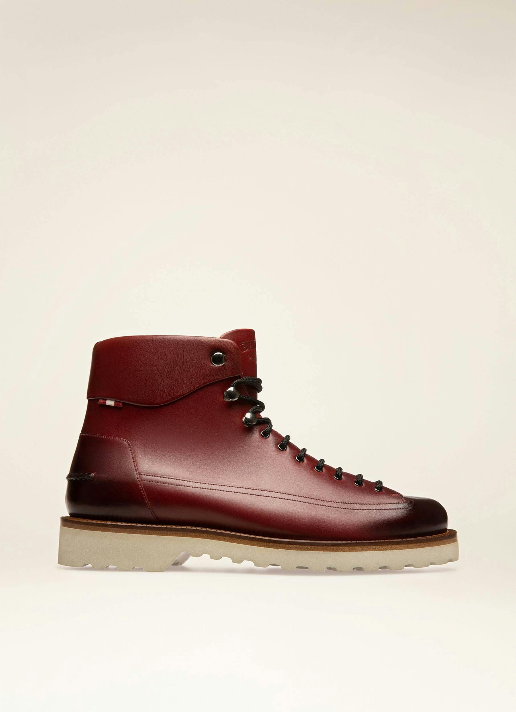 NOTTINGHAM Leather Boots In Heritage Red - Men's - Bally - 01