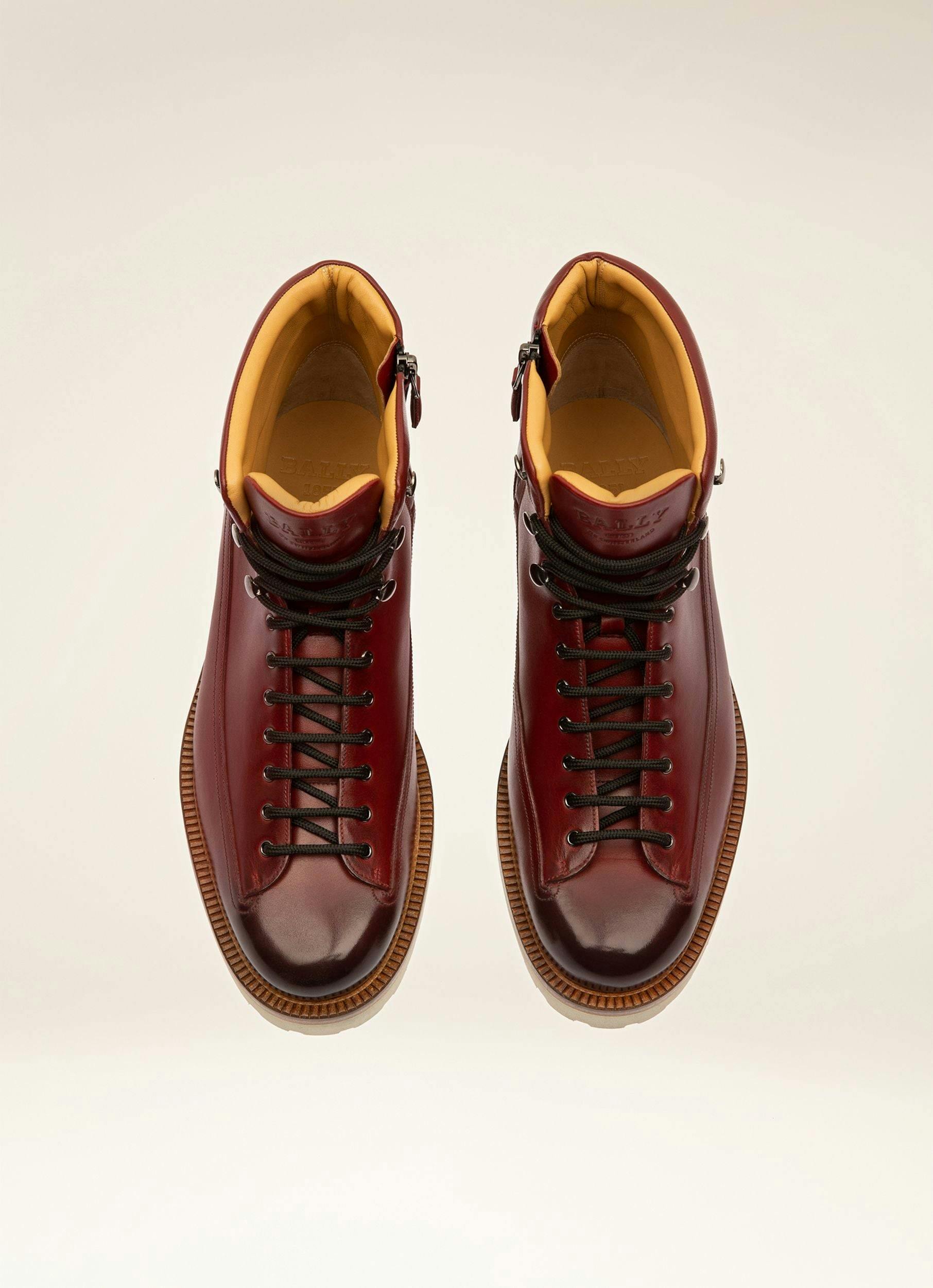 NOTTINGHAM Leather Boots In Heritage Red - Men's - Bally - 04