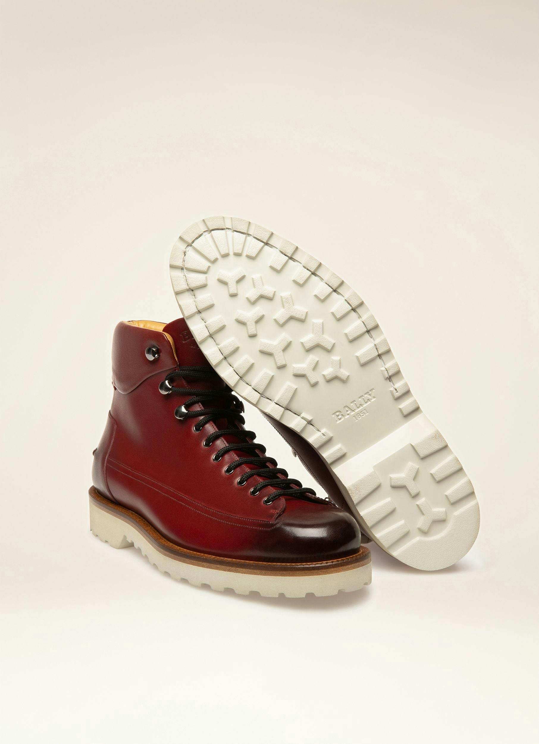 NOTTINGHAM Leather Boots In Heritage Red - Men's - Bally - 07