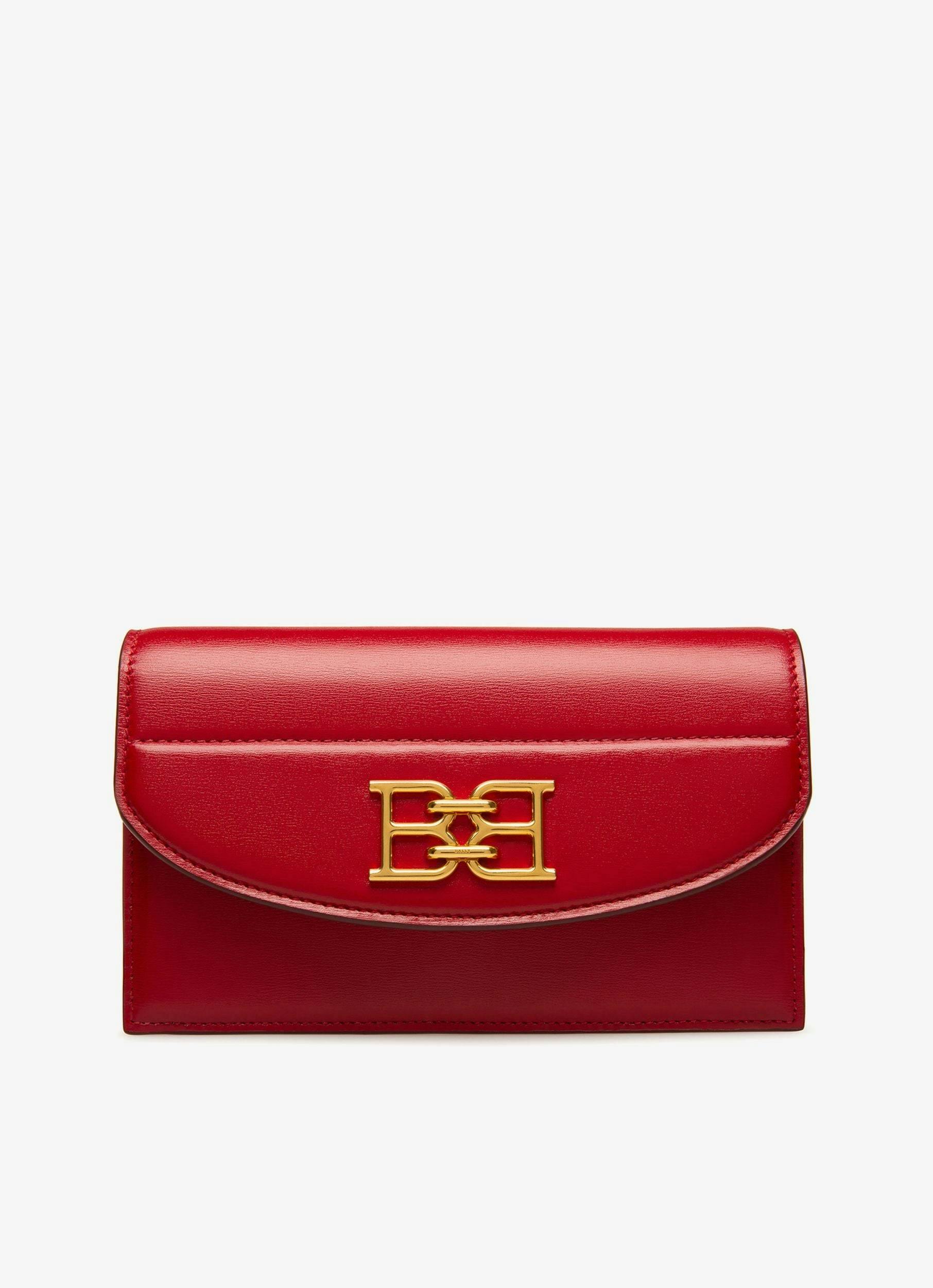 B CHAIN Leather Phone Wallet In Red - Women's - Bally - 01