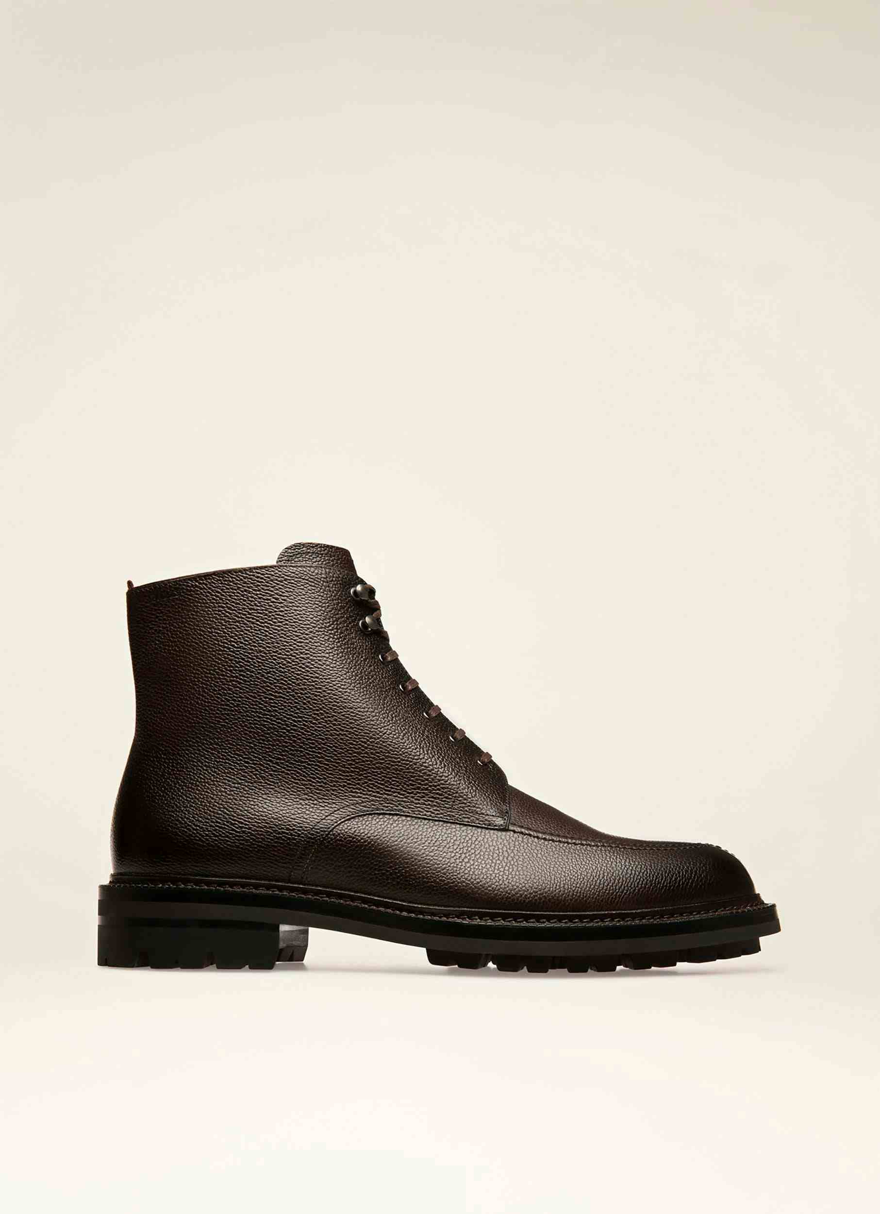 KRIENS Leather Boots In Ebony Brown - Men's - Bally