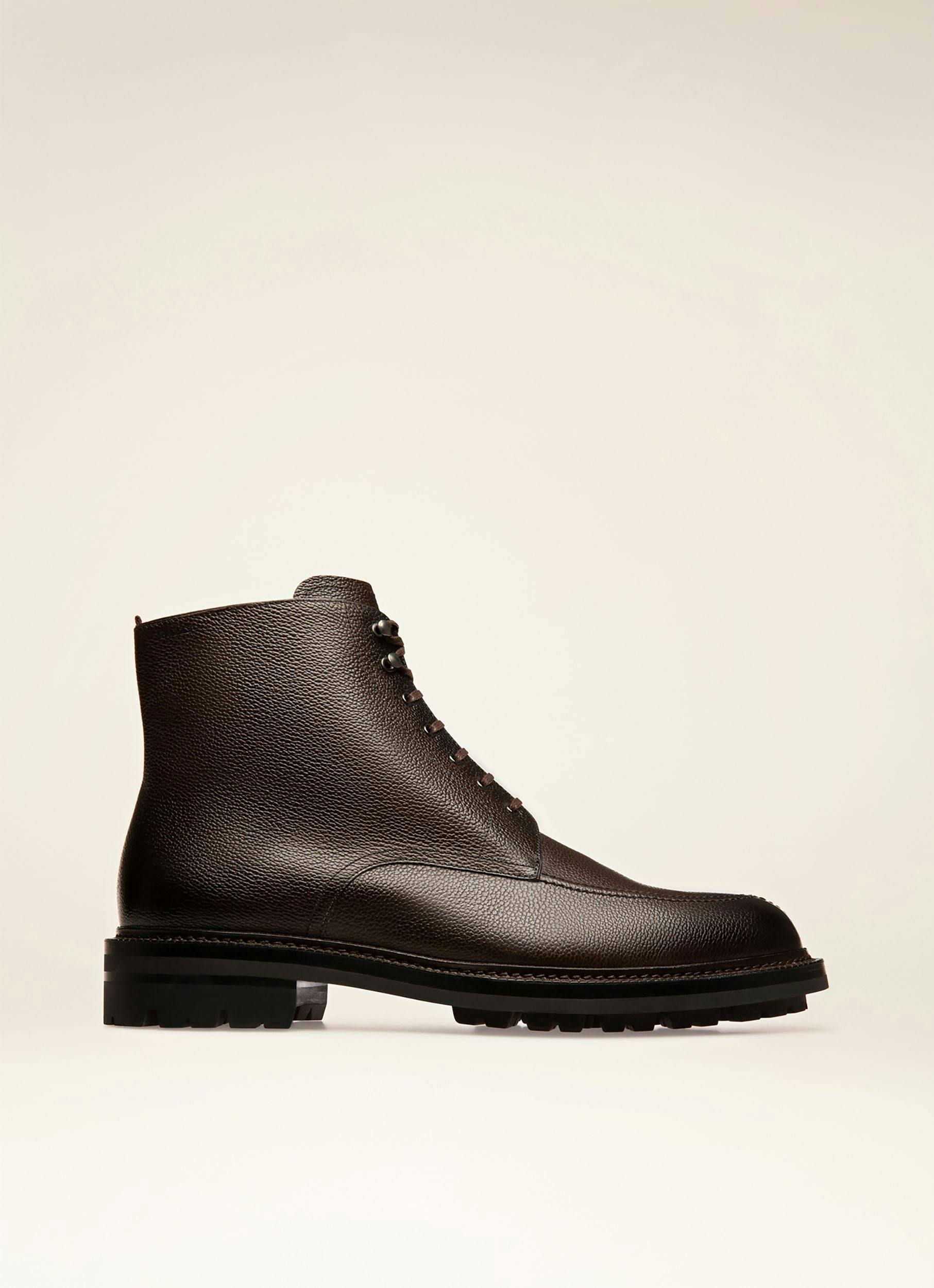 KRIENS Leather Boots In Ebony Brown - Men's - Bally - 01