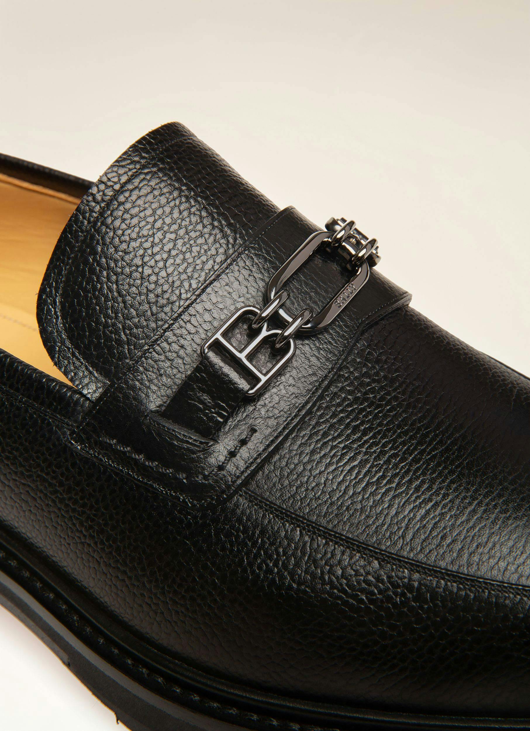 MEYRIN Leather Loafers In Black - Men's - Bally - 02