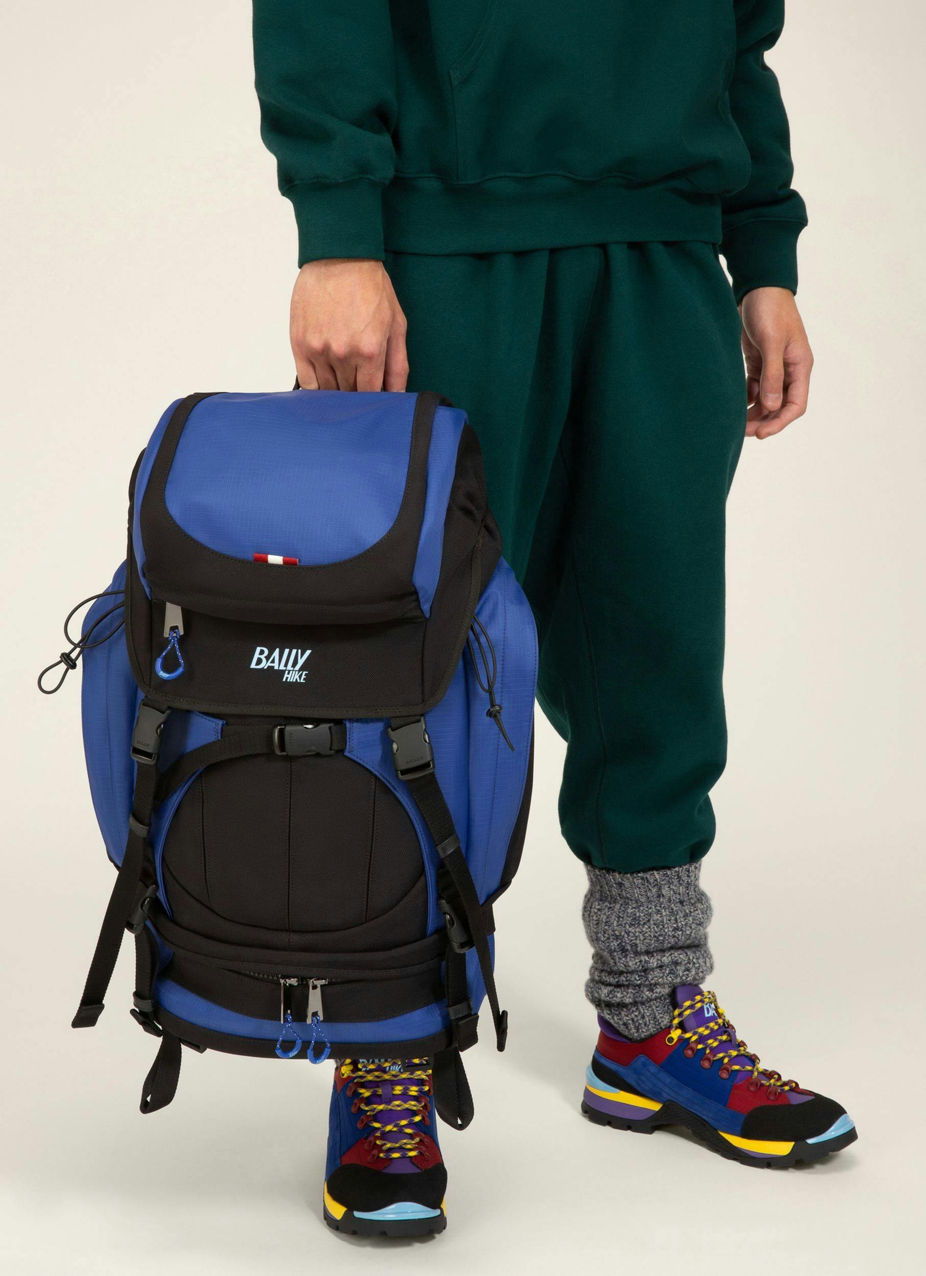 BALLY HIKE Fabric Backpack In Blue & Black - Men's - Bally - 02