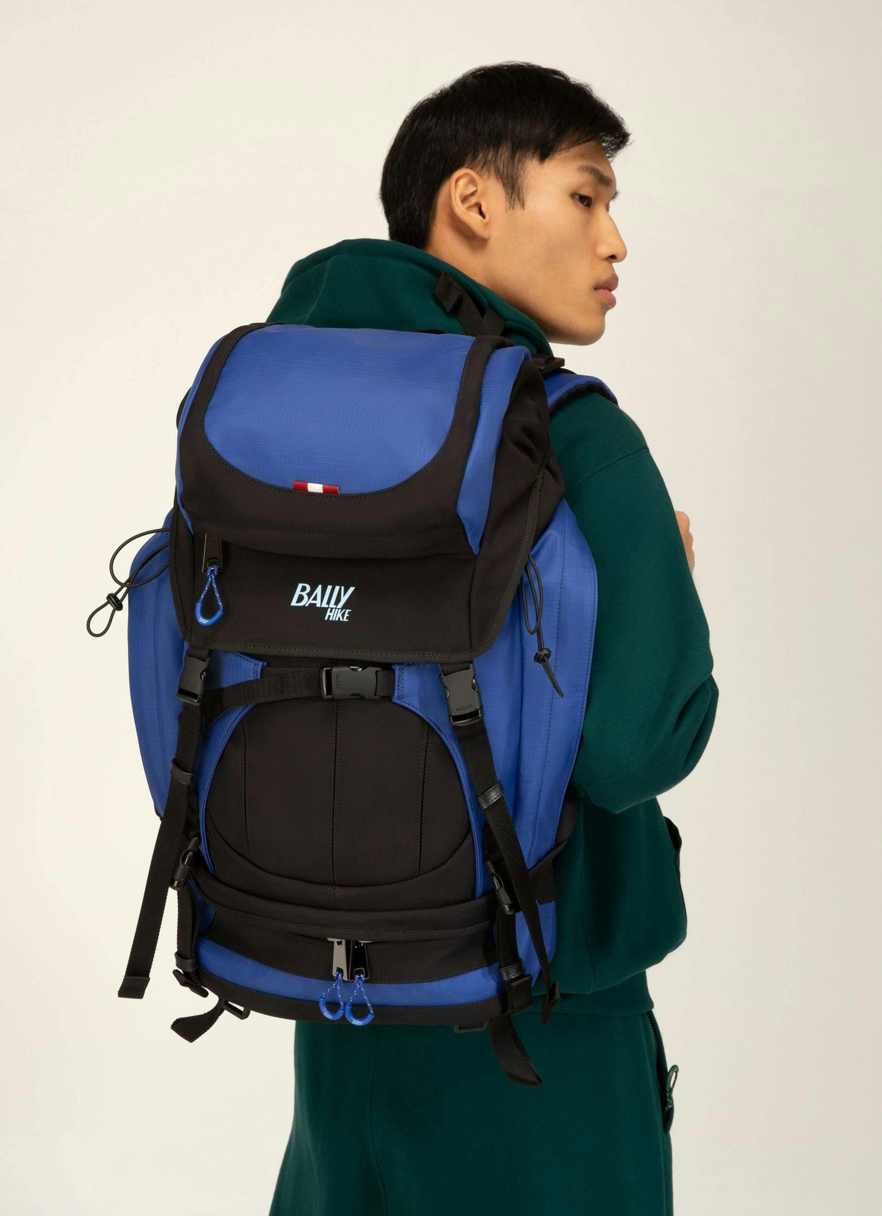 BALLY HIKE Fabric Backpack In Blue & Black - Men's - Bally - 03
