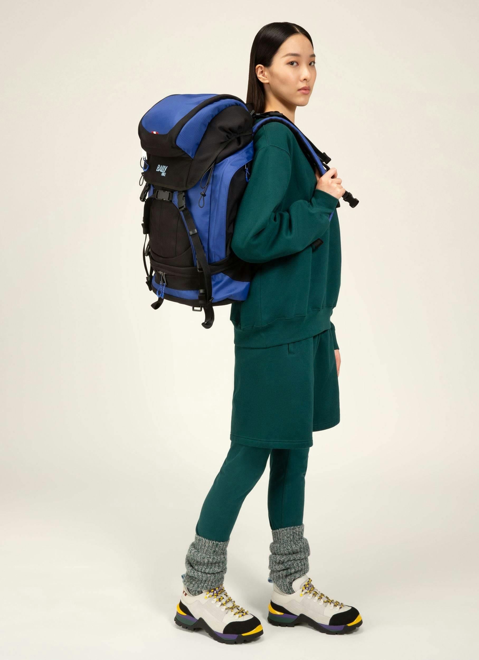 BALLY HIKE Fabric Backpack In Blue & Black - Men's - Bally - 06