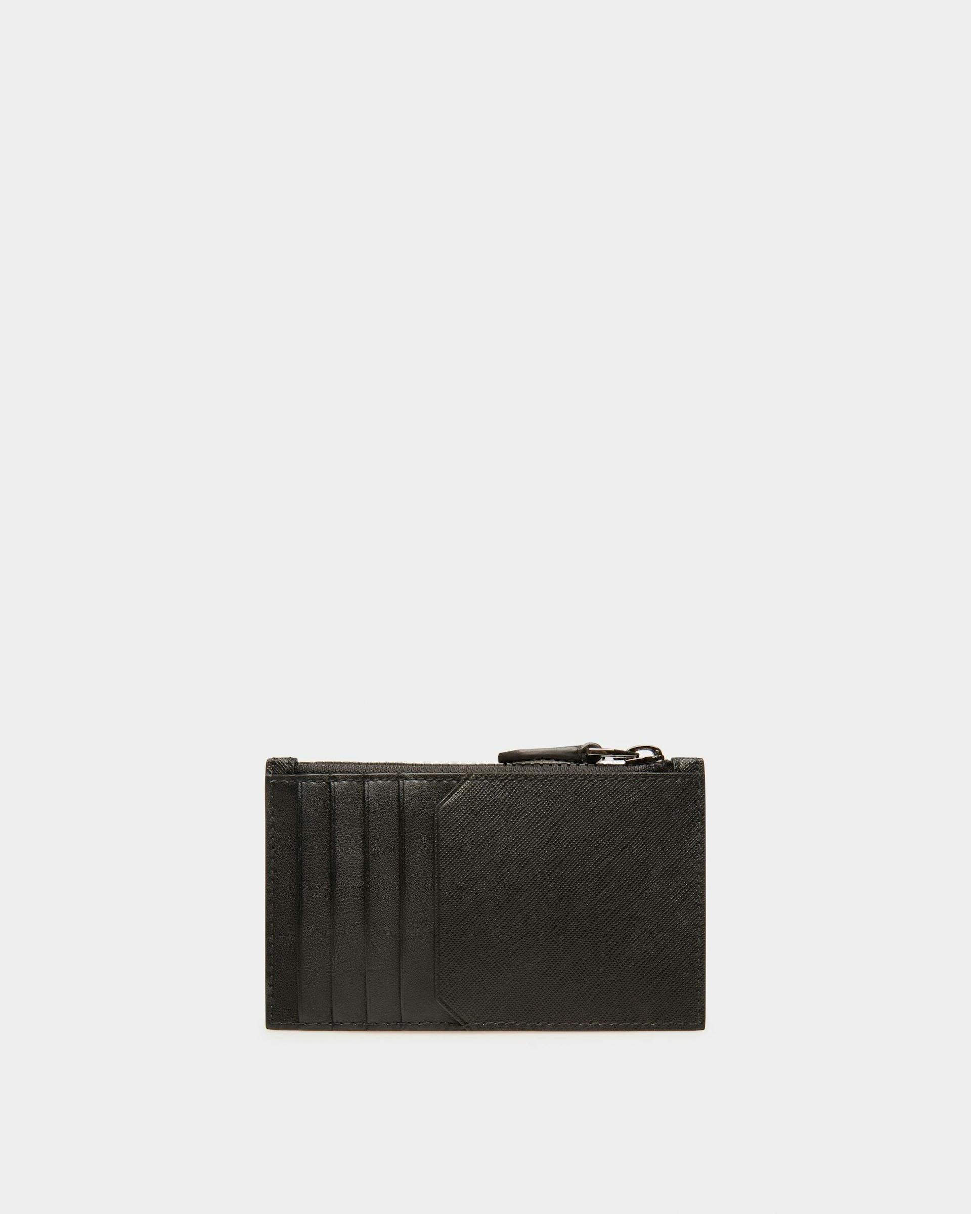 Babe Recycled Leather Card Holder In Black - Men's - Bally - 02