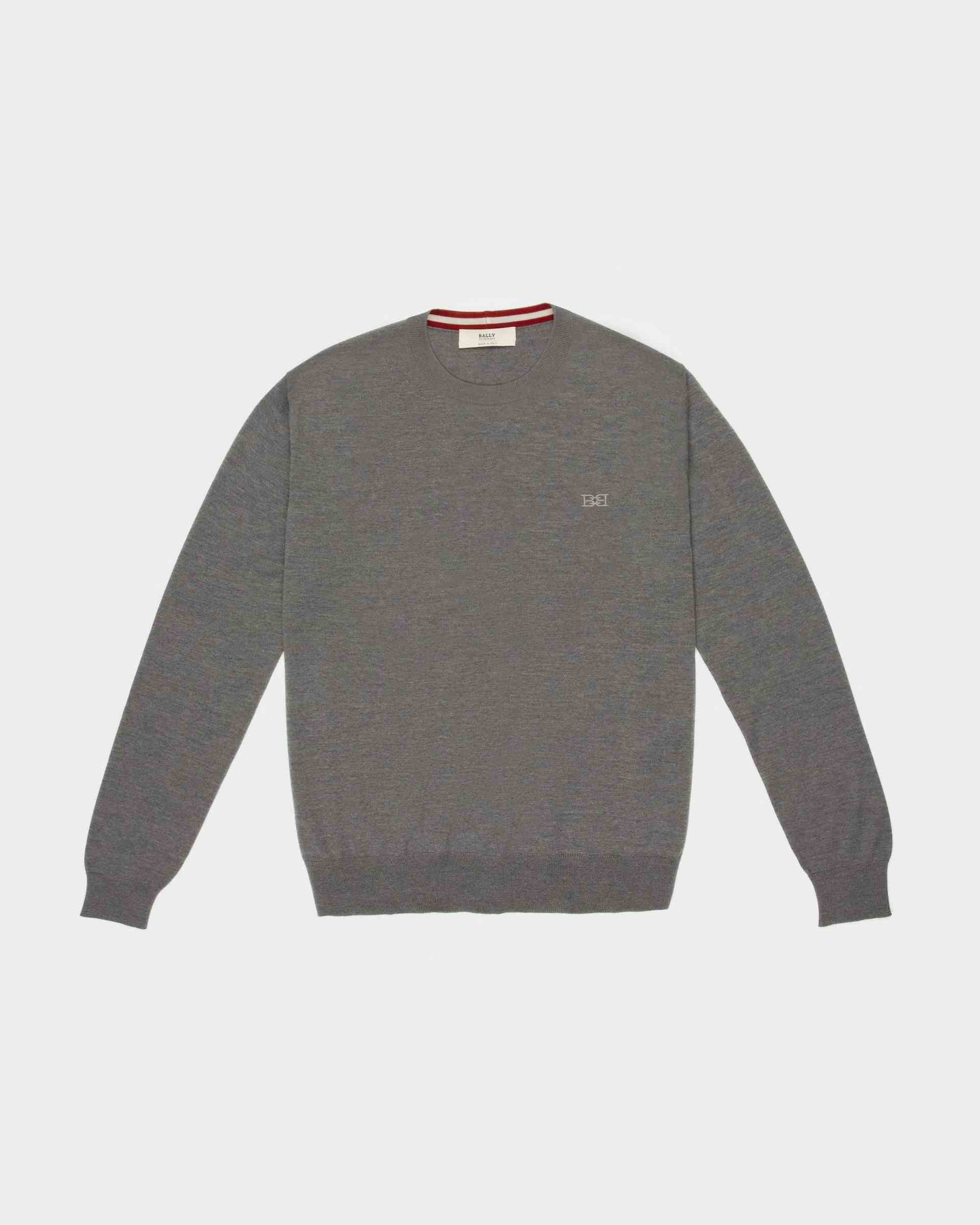 Merino Wool Sweater In Grey - Men's - Bally