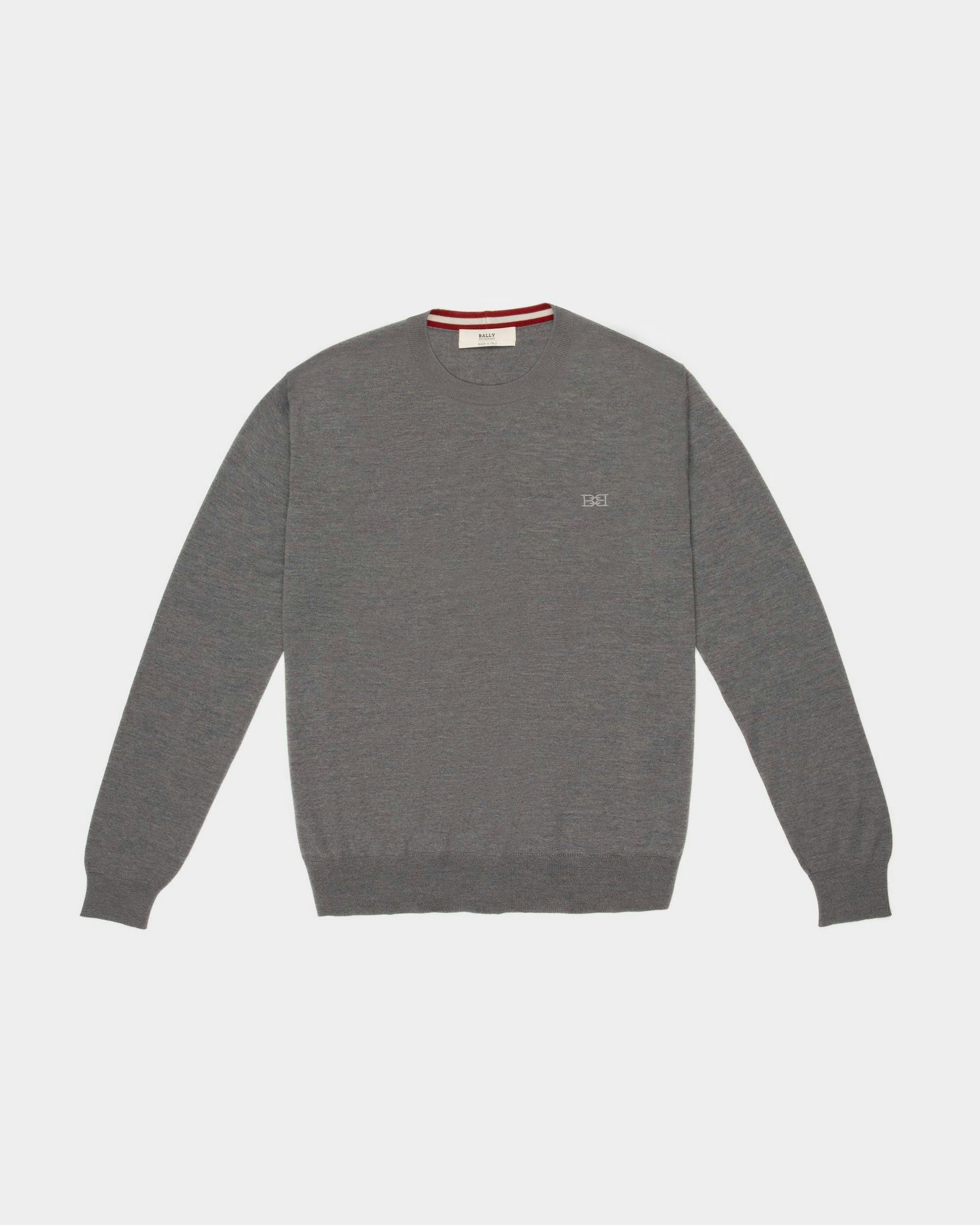 Merino Wool Sweater In Grey - Men's - Bally - 01