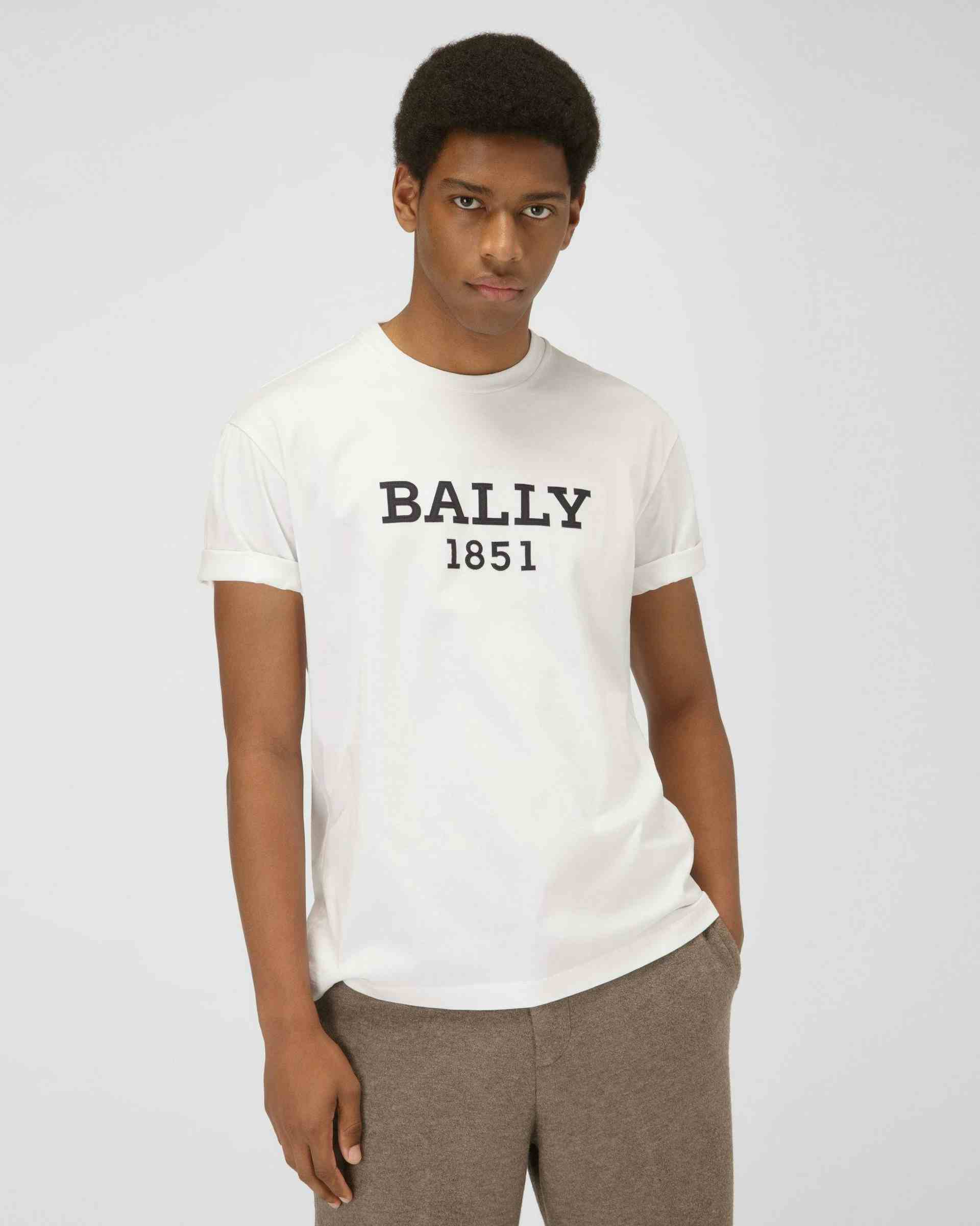 T-Shirt En Coton Blanc - Homme - Bally