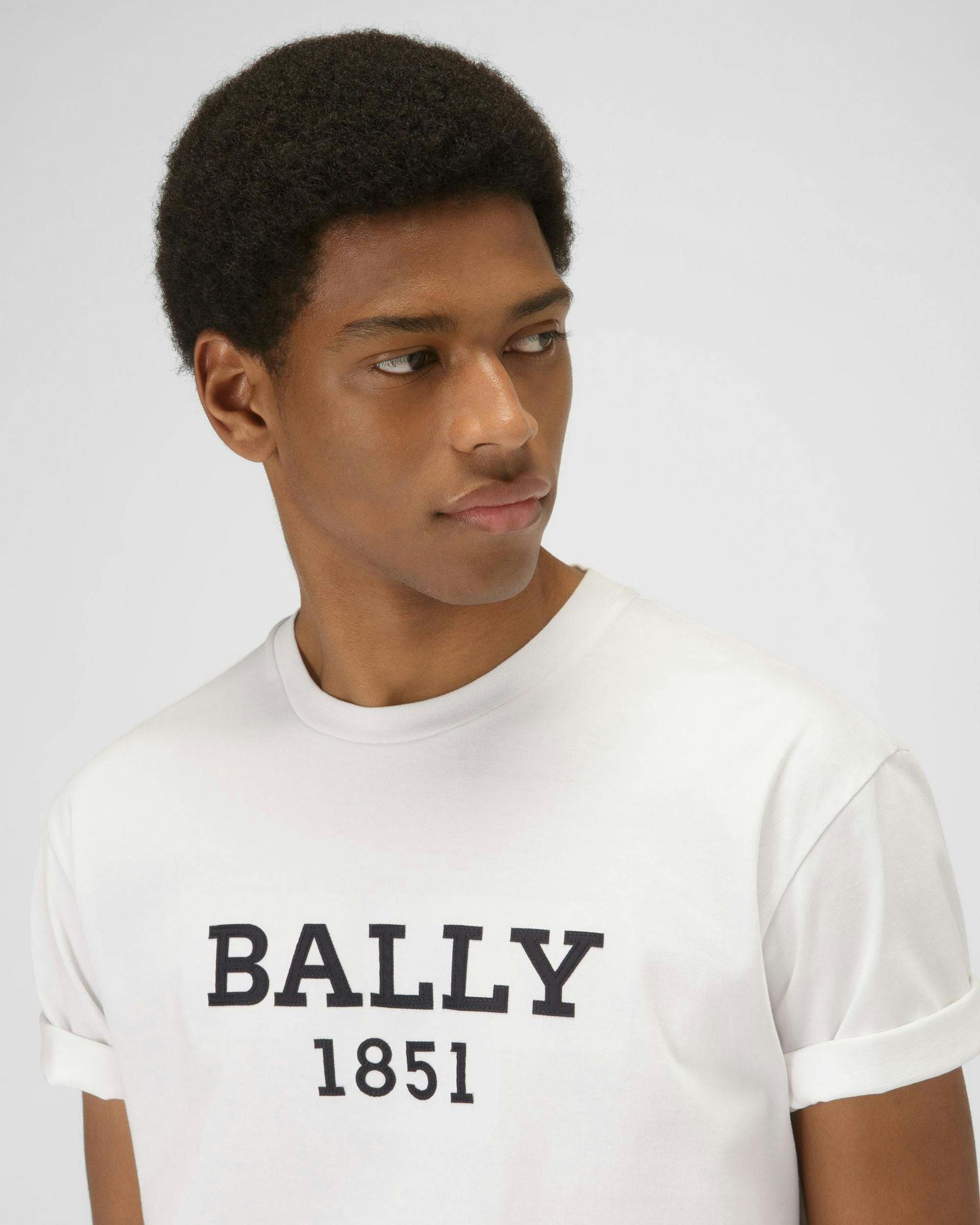 Cotton T-Shirt In White - Men's - Bally - 02