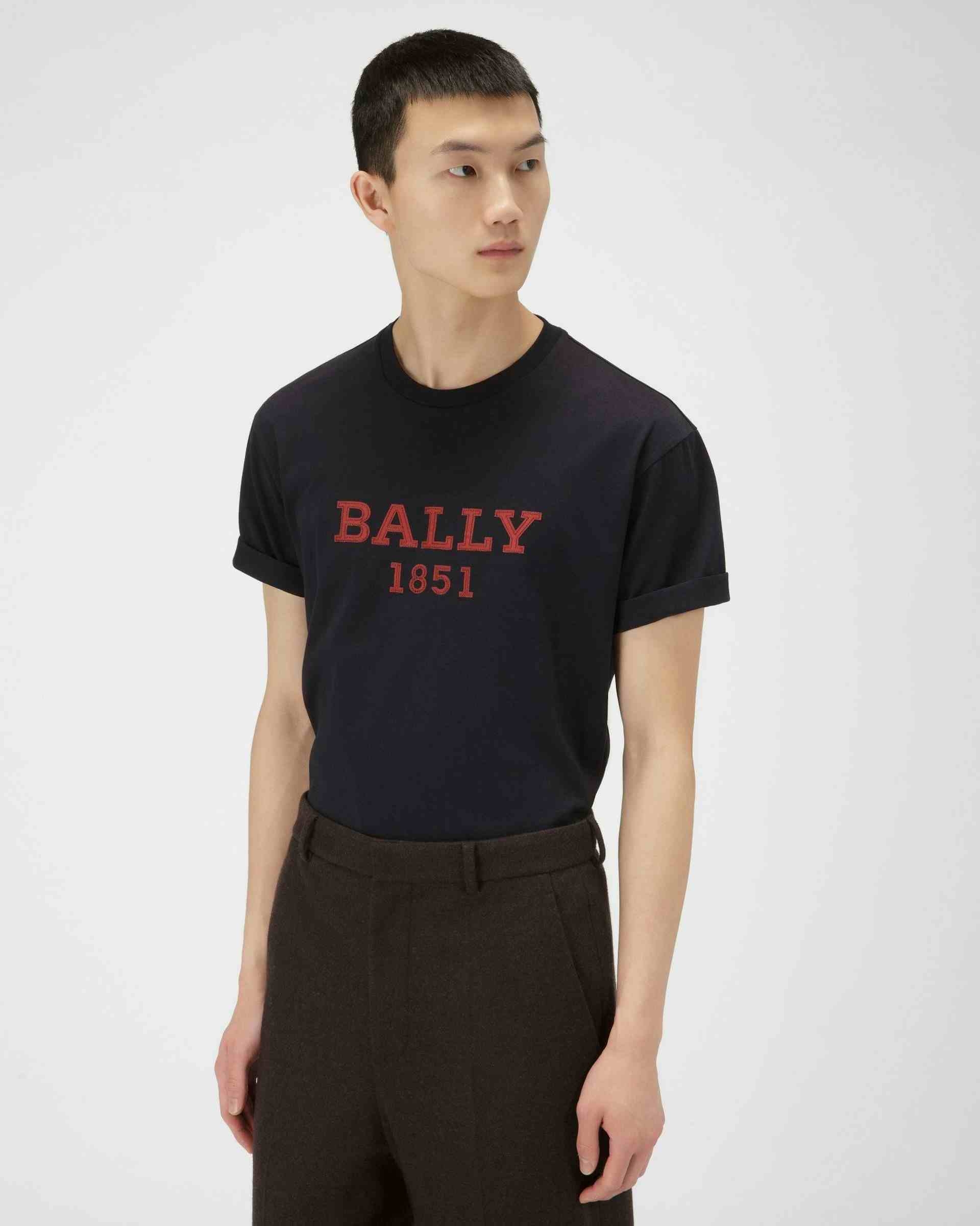 Cotton T-Shirt In Navy - Men's - Bally