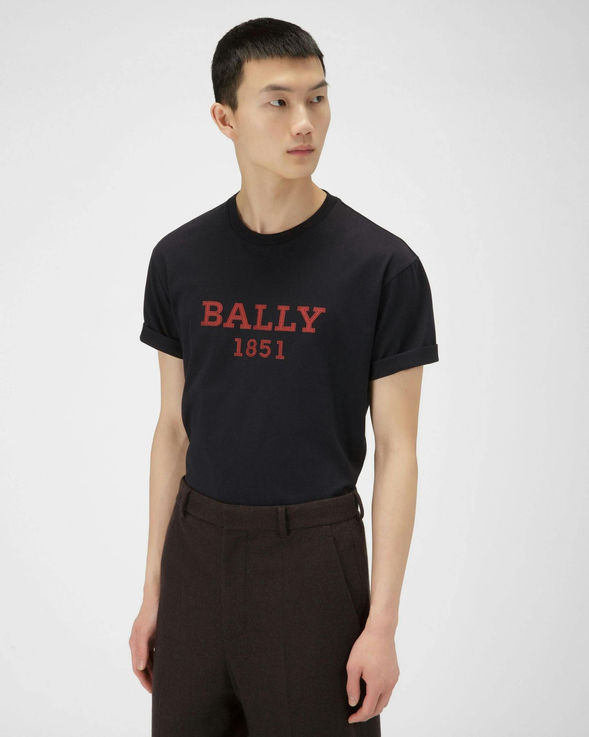 Cotton T-Shirt In Navy - Men's - Bally - 01