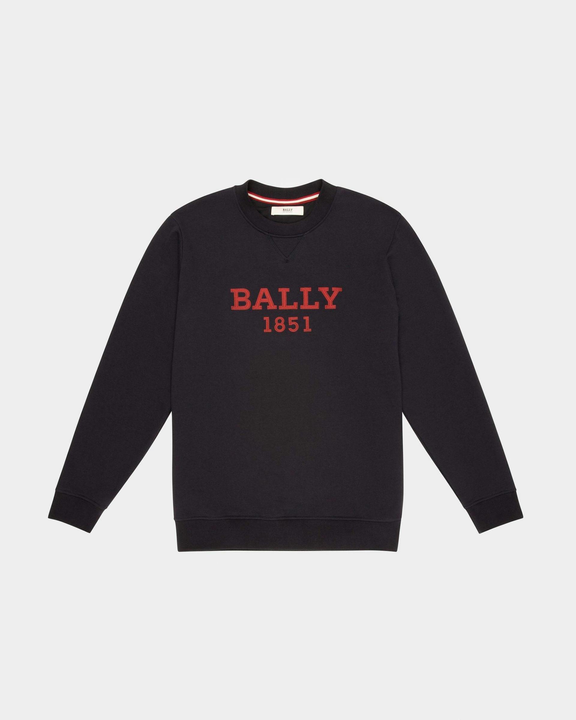 Cotton Sweater In Navy - Men's - Bally - 01
