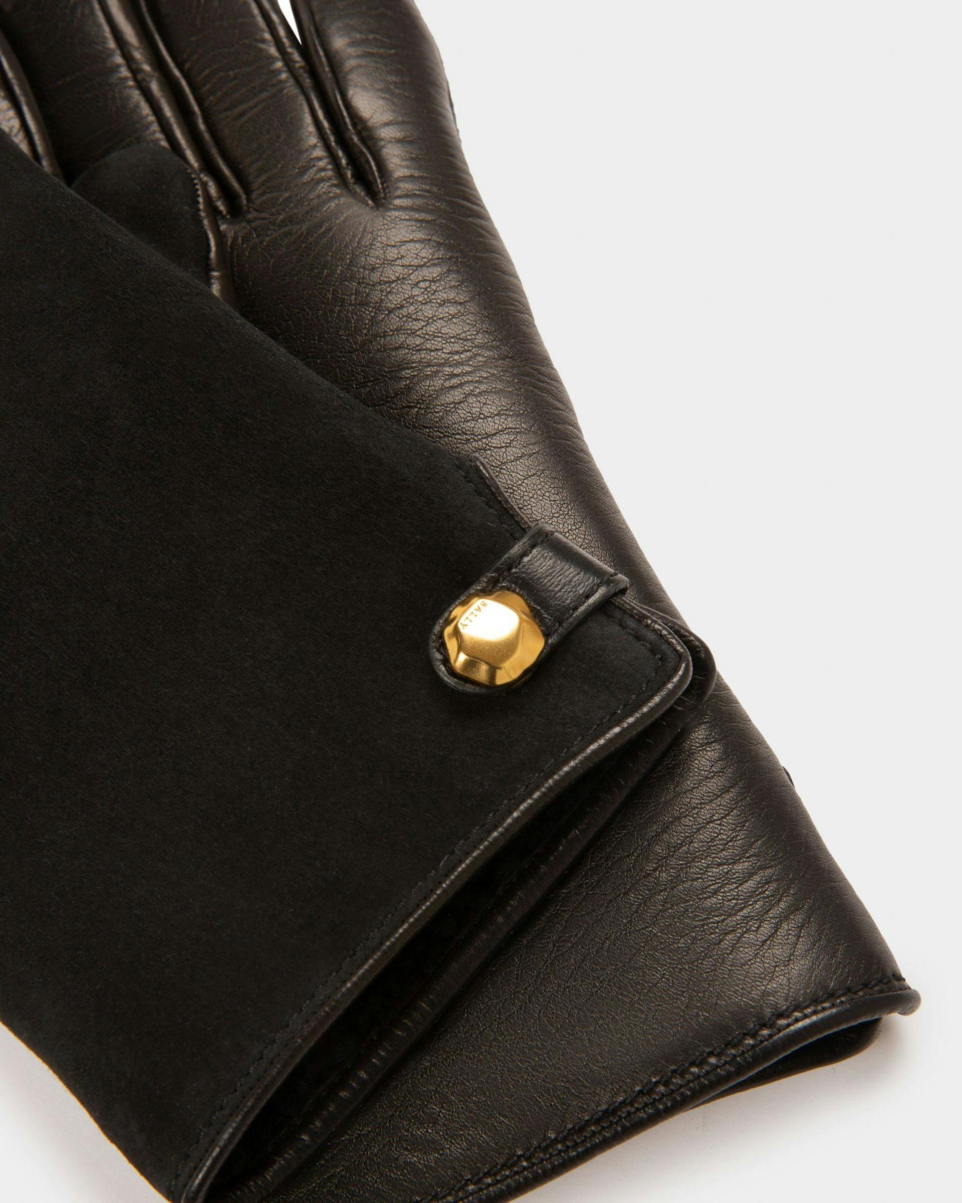 Leather Gloves In Black - Women's - Bally - 02