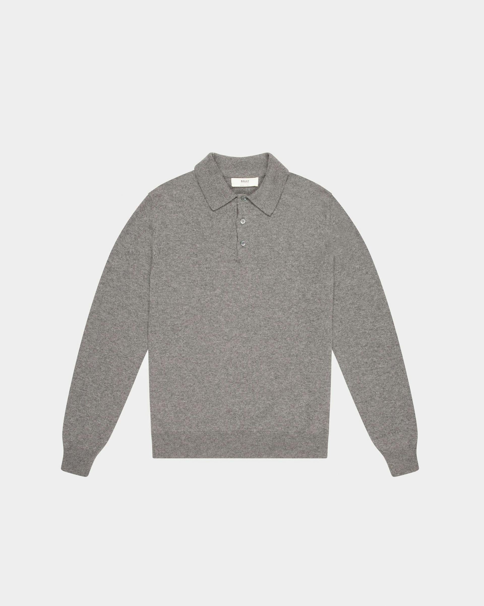 Cashmere Polo Shirt  In Grey - Men's - Bally - 01